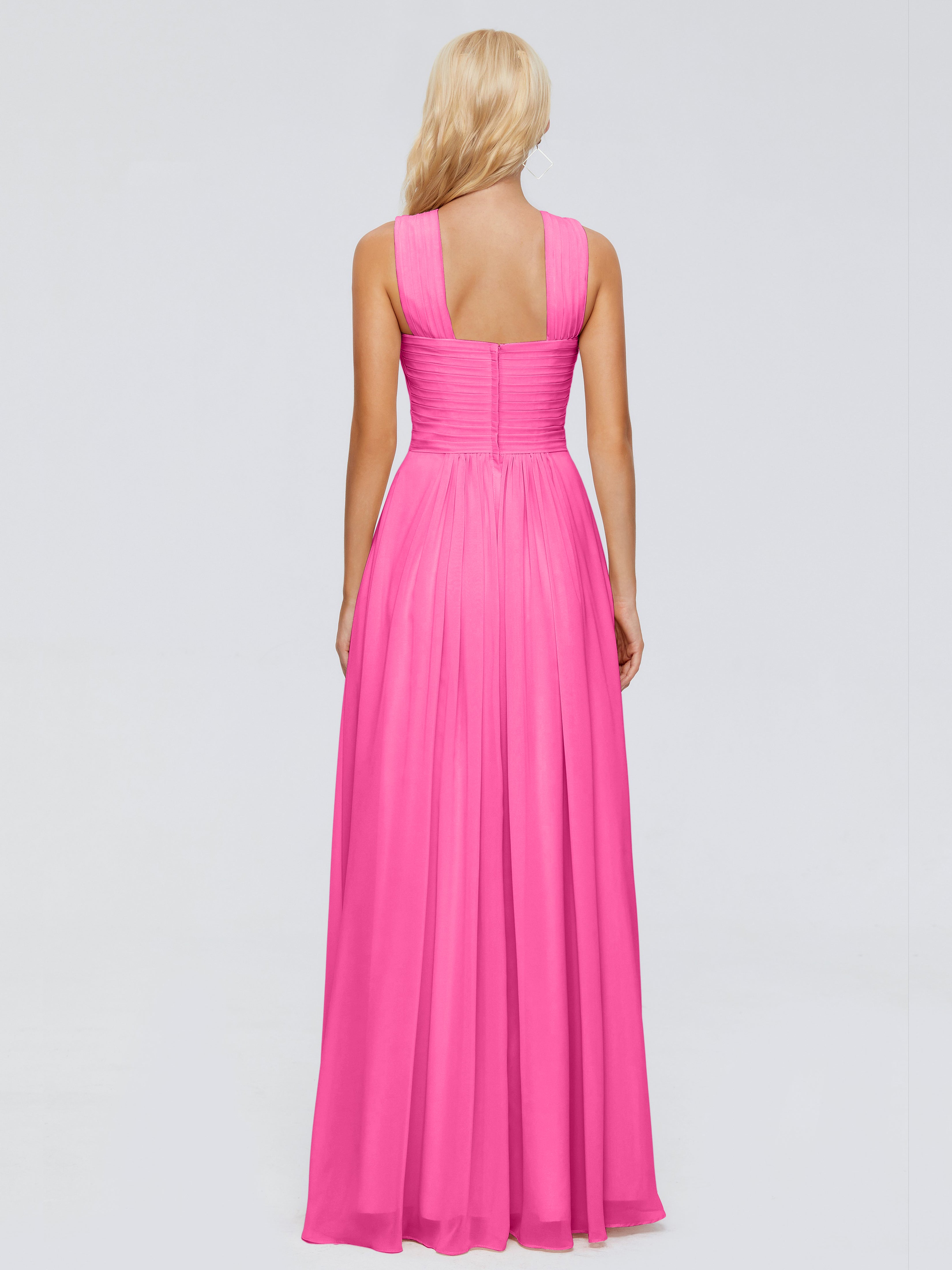 Robe Demoiselle D Honneur Azalée Trapèze Bretelle Mousseline Robes Demoiselle D'Honneur