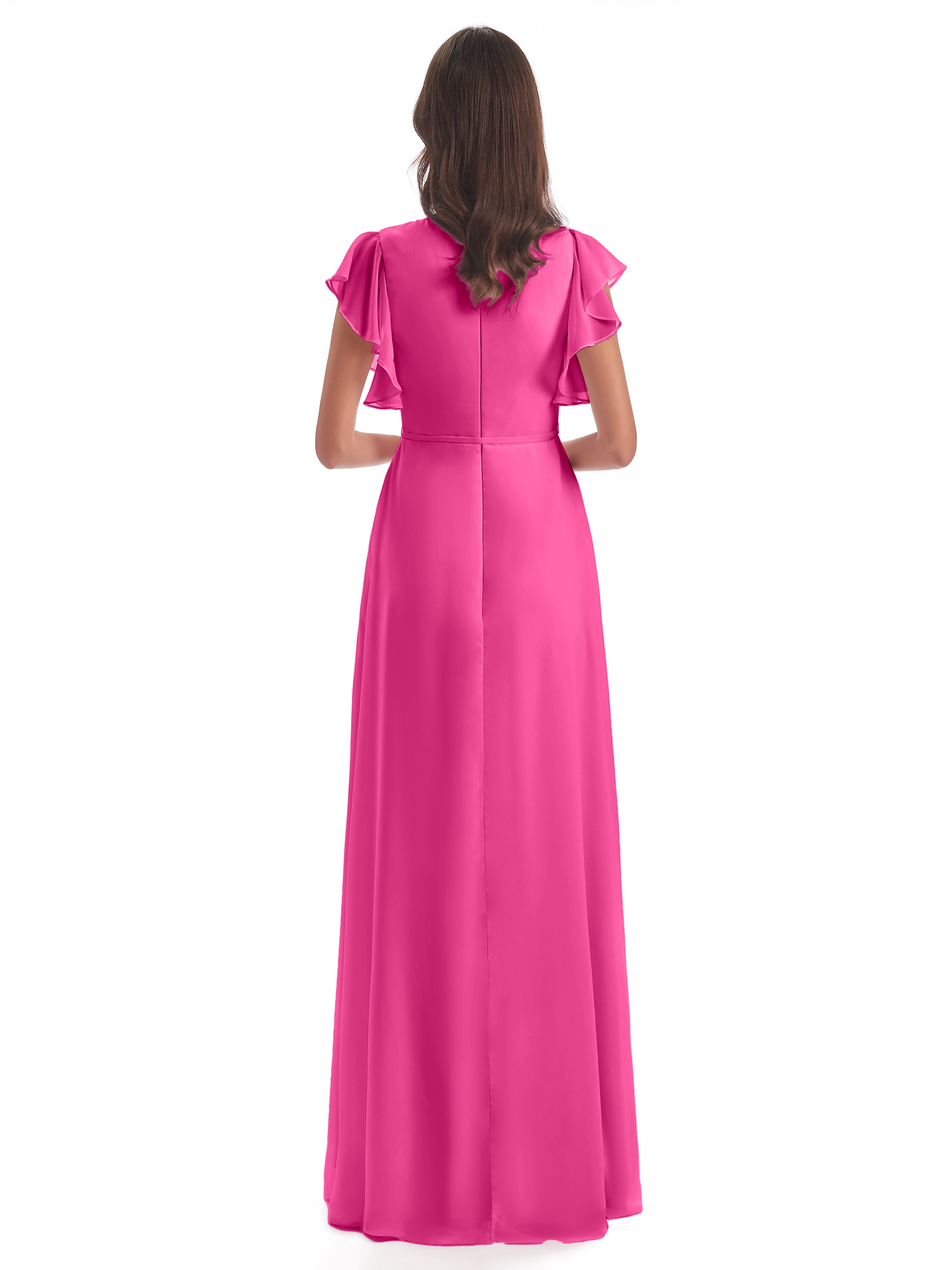 Robe Demoiselle D Honneur Azalée Fendue Devant Col V Robes Demoiselle D'Honneur