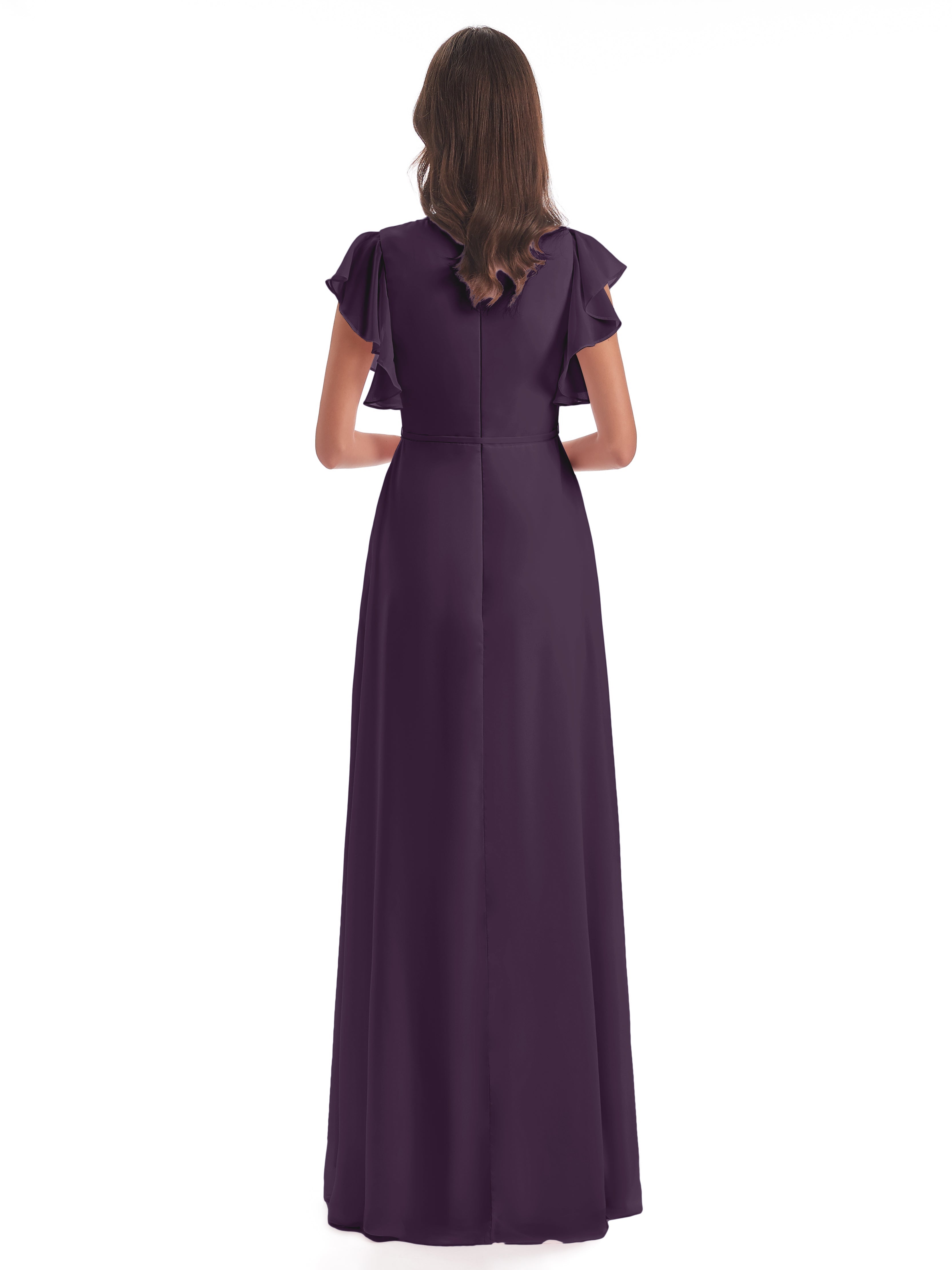 Robe Demoiselle D Honneur Plume Fendue Devant Col V Robes Demoiselle D'Honneur