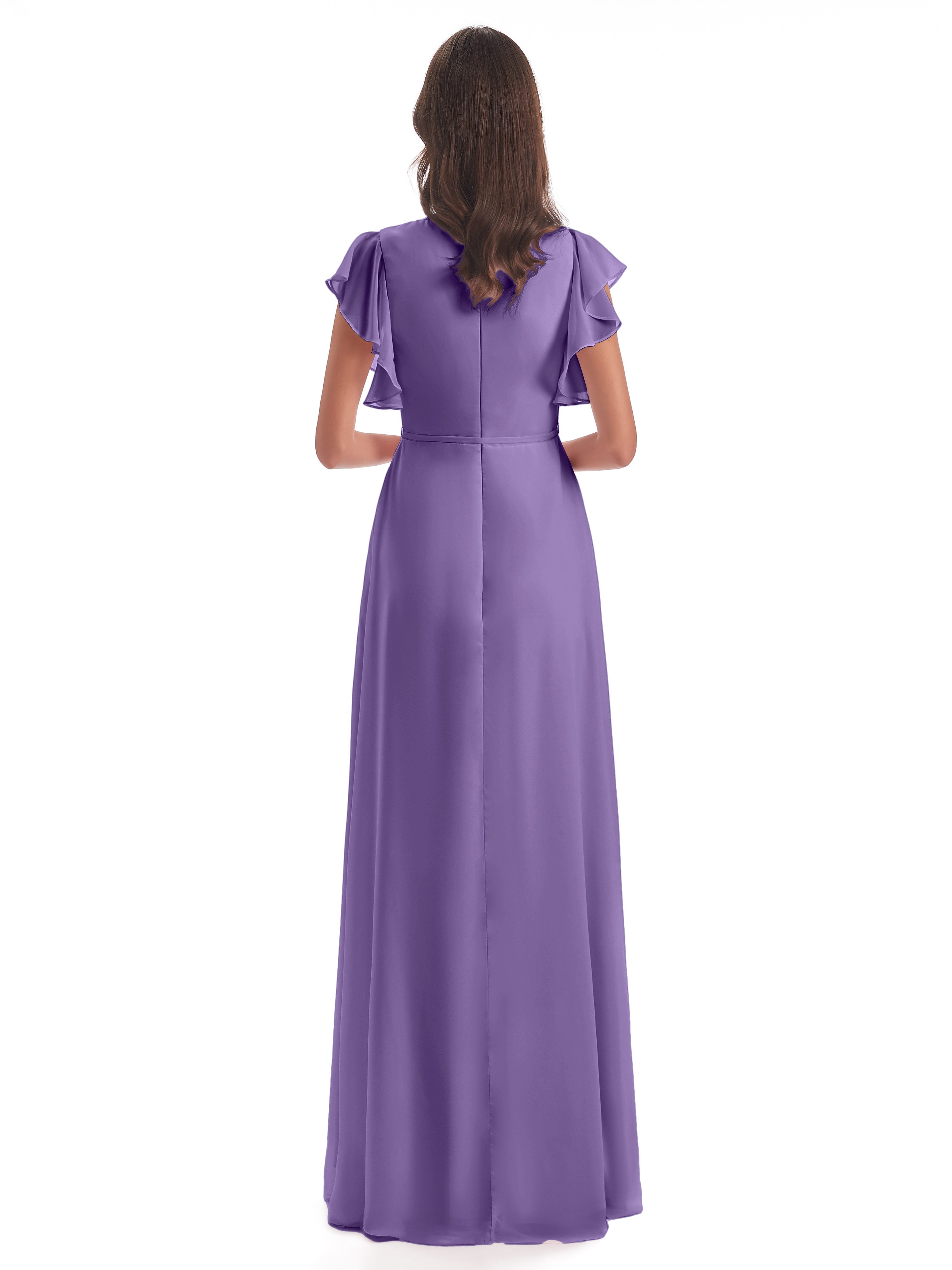 Robes De Demoiselle D'Honneur Tahiti Fendue Devant Col V Robes Demoiselle D'Honneur