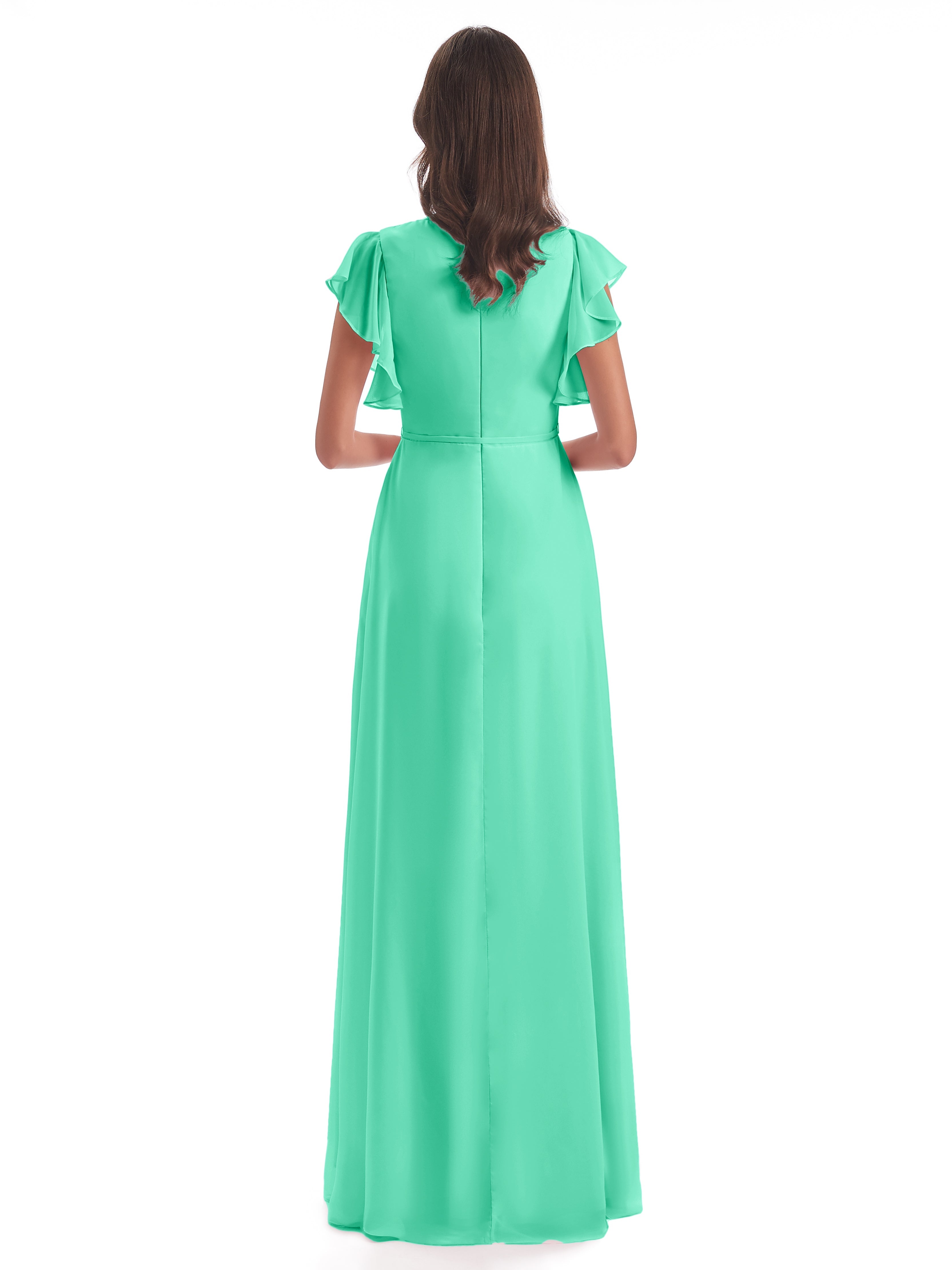 Robe Demoiselle D Honneur Turquoise Fendue Devant Col V Robes Demoiselle D'Honneur