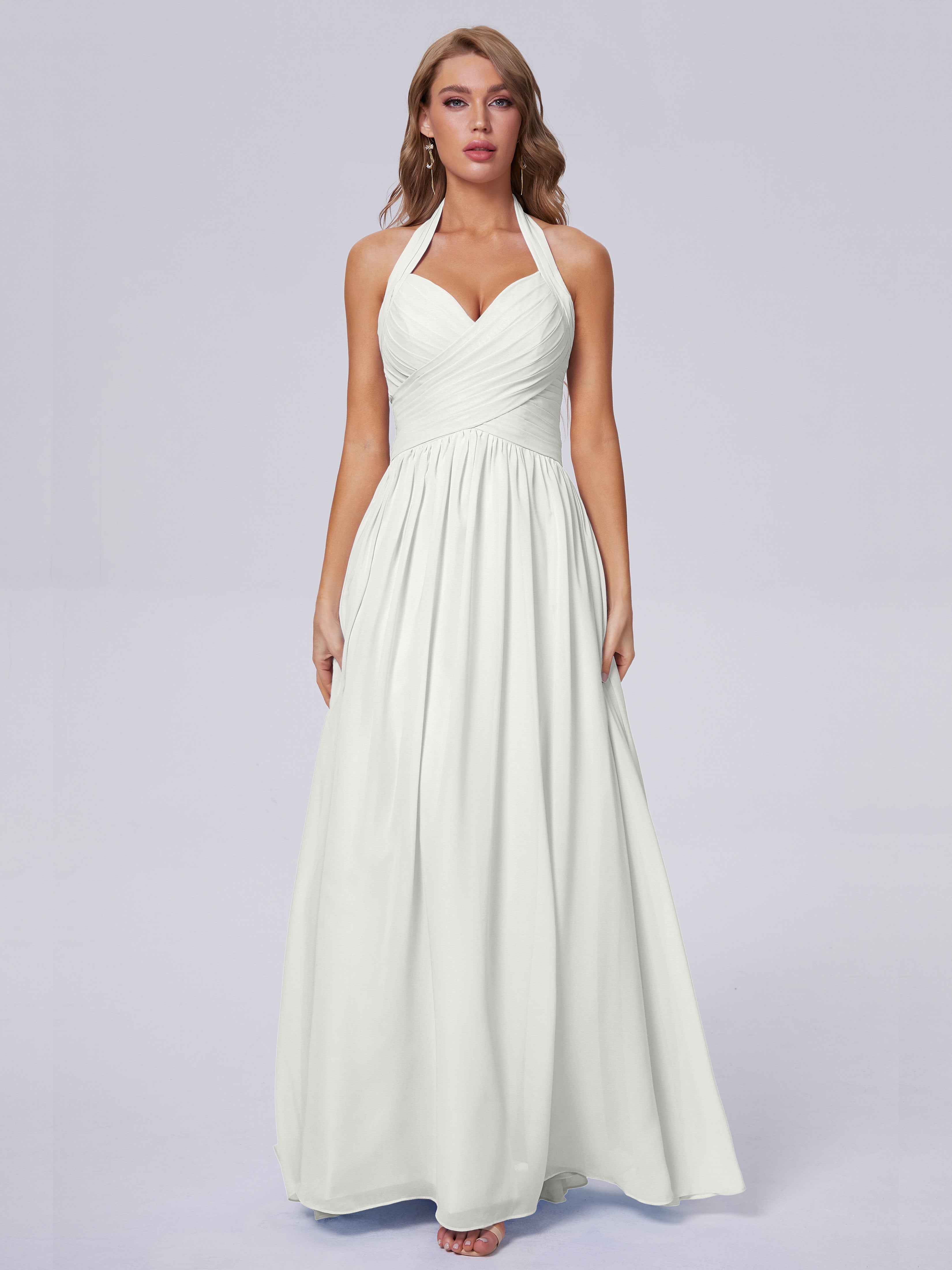 Robe De Demoiselle D Honneur Ivoire Superbe Licou Mousseline Robes Demoiselle D'Honneur