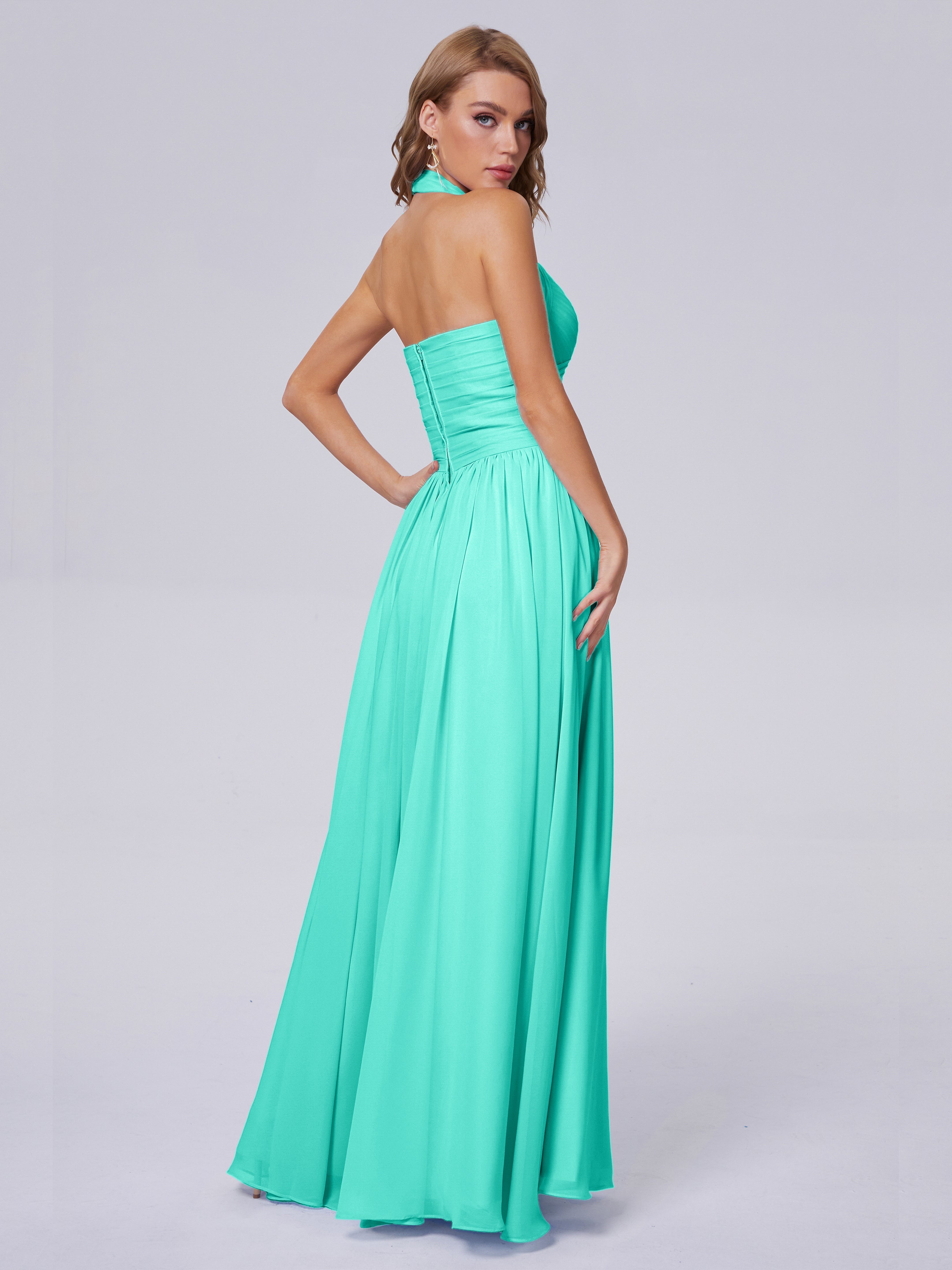 Robes De Demoiselle D'Honneur Spa Superbe Licou Mousseline Robes Demoiselle D'Honneur