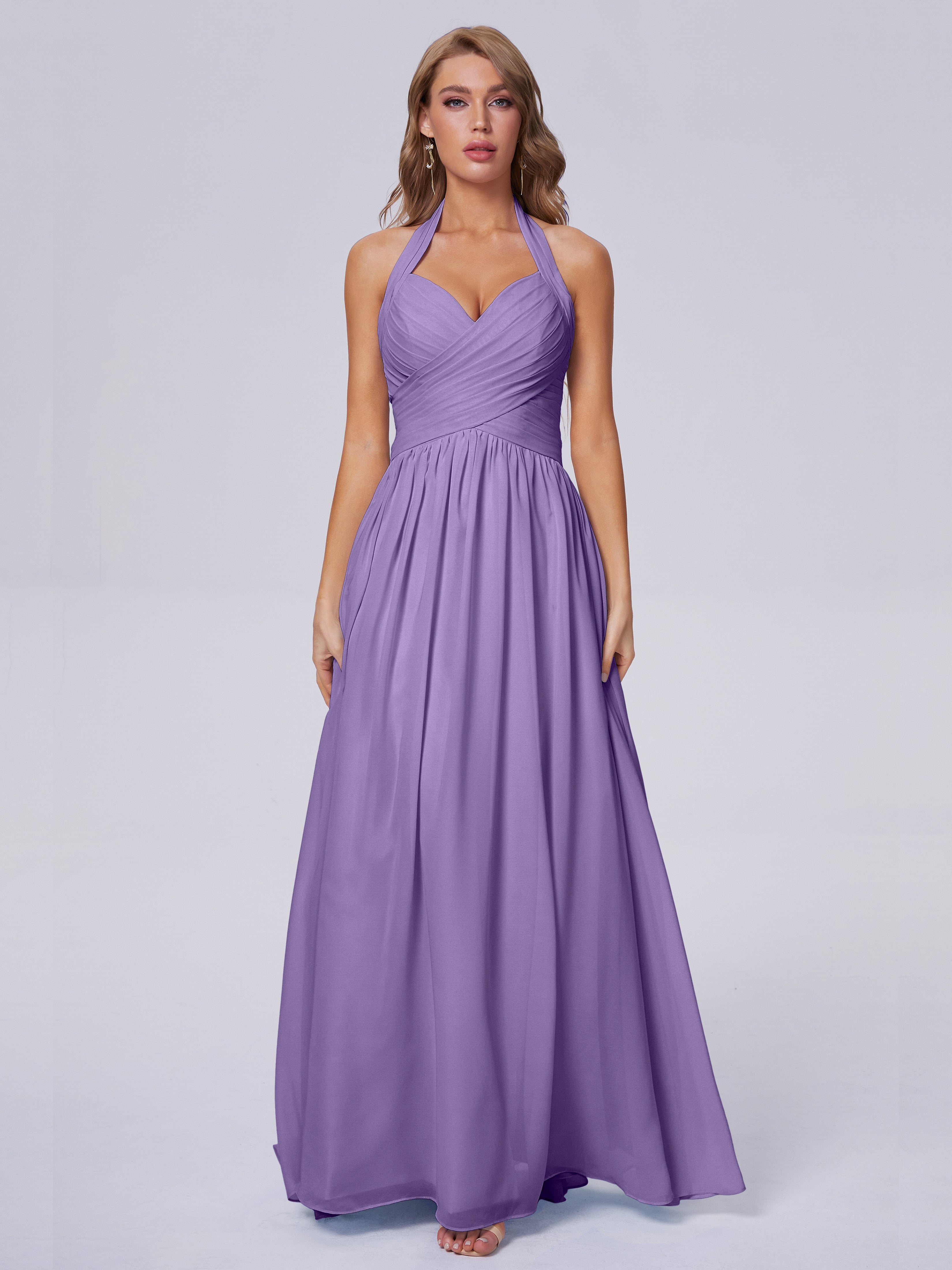 Robes De Demoiselle D'Honneur Tahiti Superbe Licou Mousseline Robes Demoiselle D'Honneur