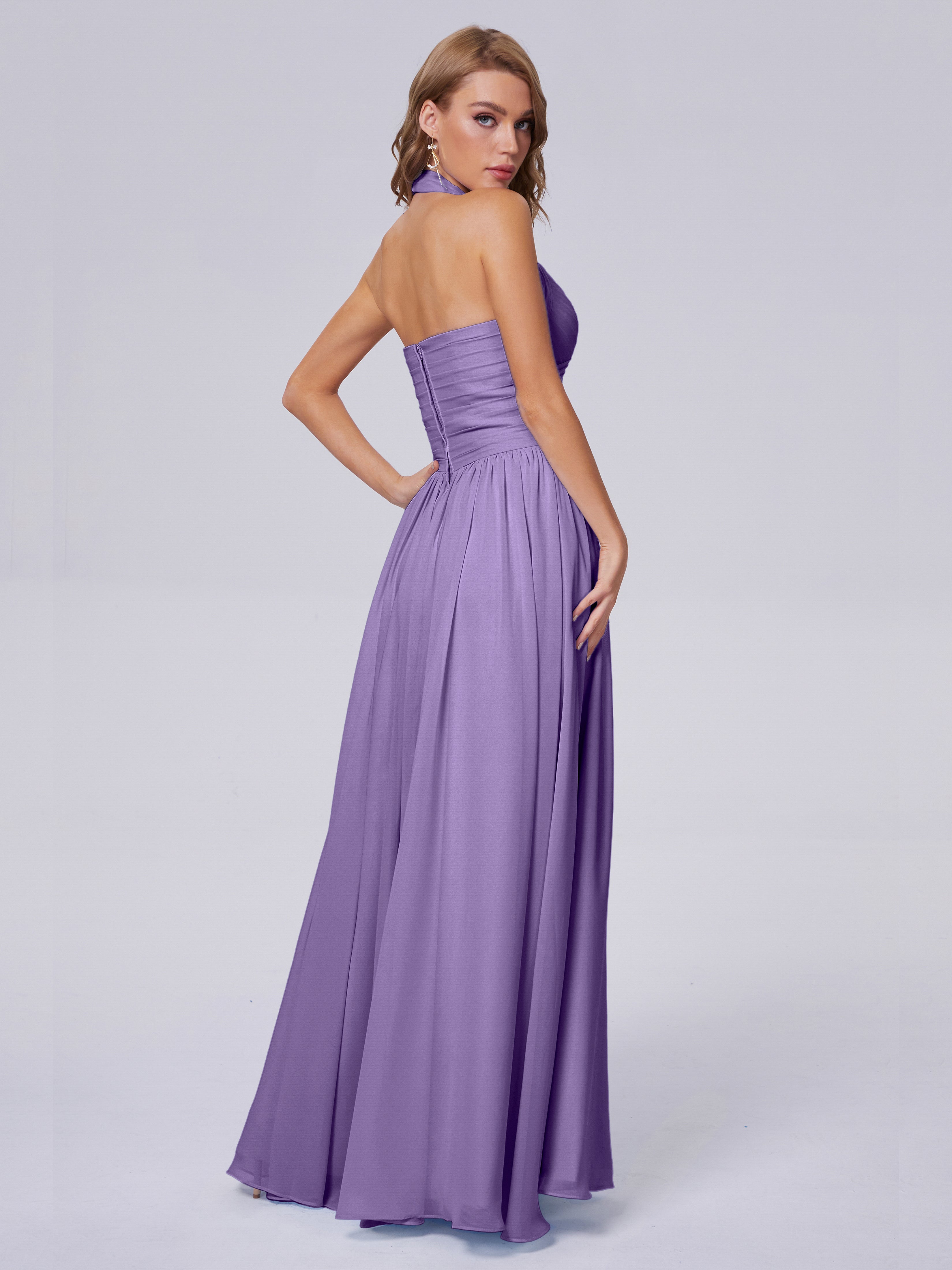 Robes De Demoiselle D'Honneur Tahiti Superbe Licou Mousseline Robes Demoiselle D'Honneur
