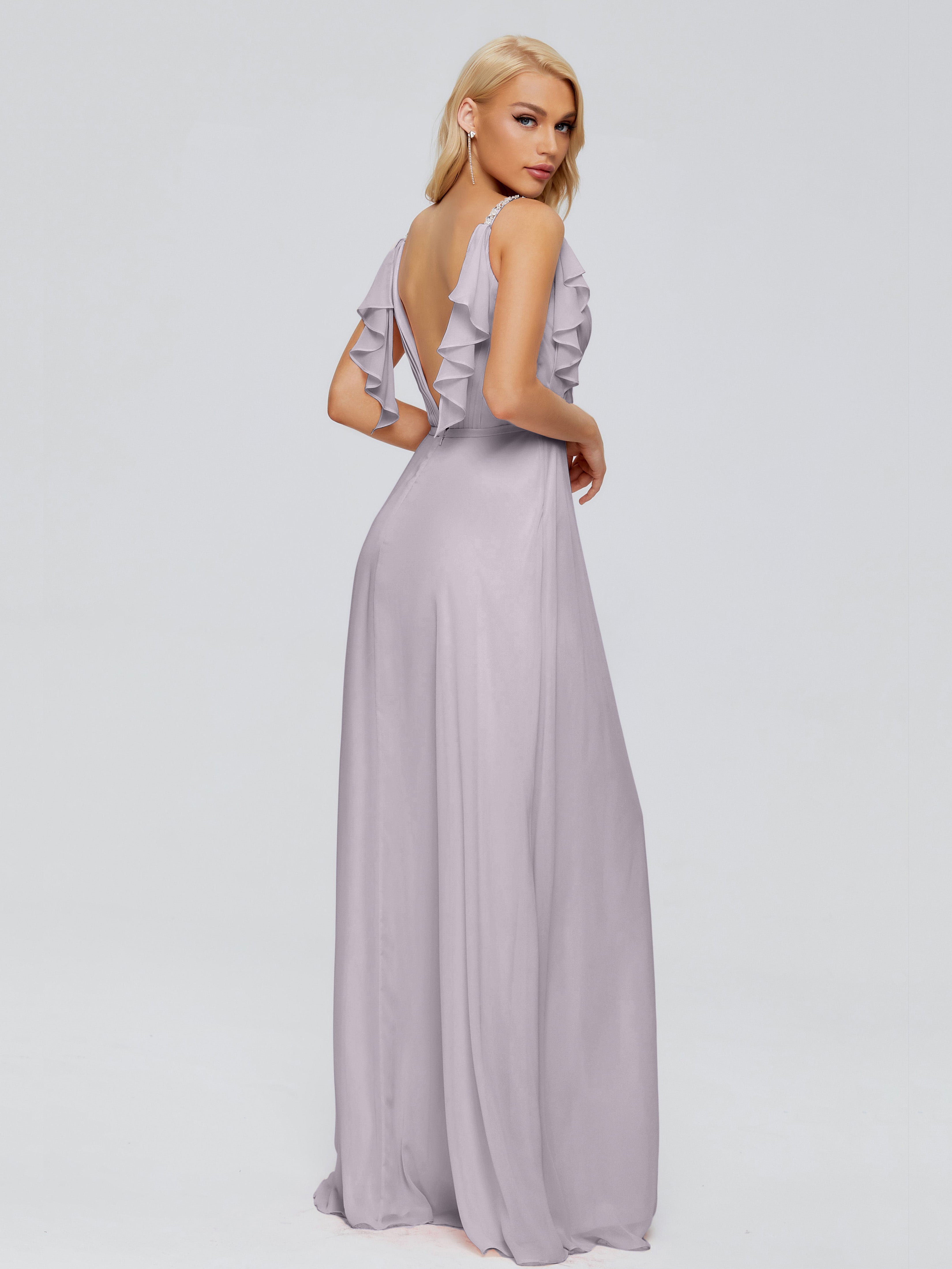 Robes De Demoiselle D'Honneur Crépuscule Trapèze Dos En V Robes Demoiselle D'Honneur