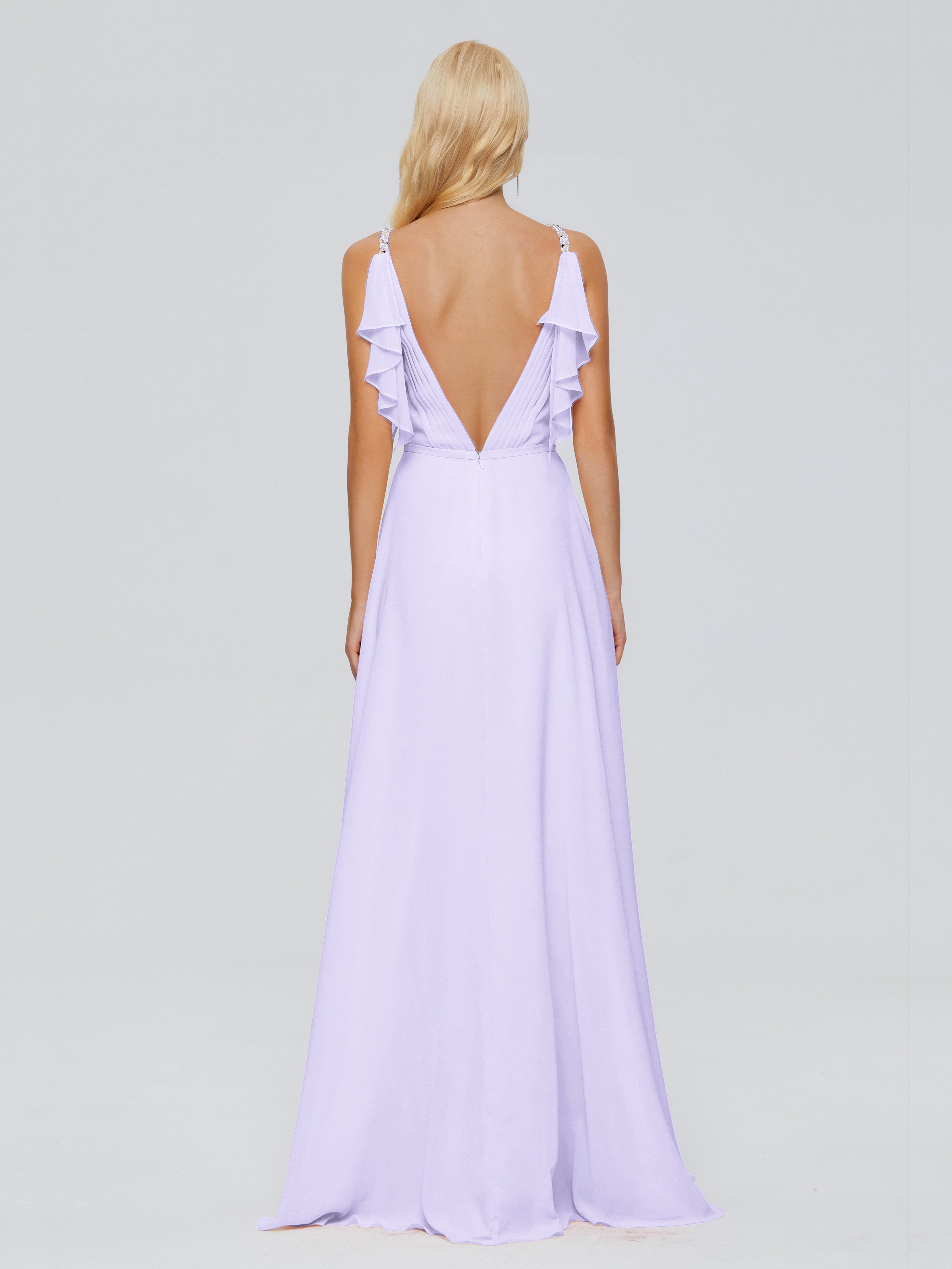 Demoiselle Robe Cocktail Robe Lilas Trapèze Dos En V Robes Demoiselle D'Honneur