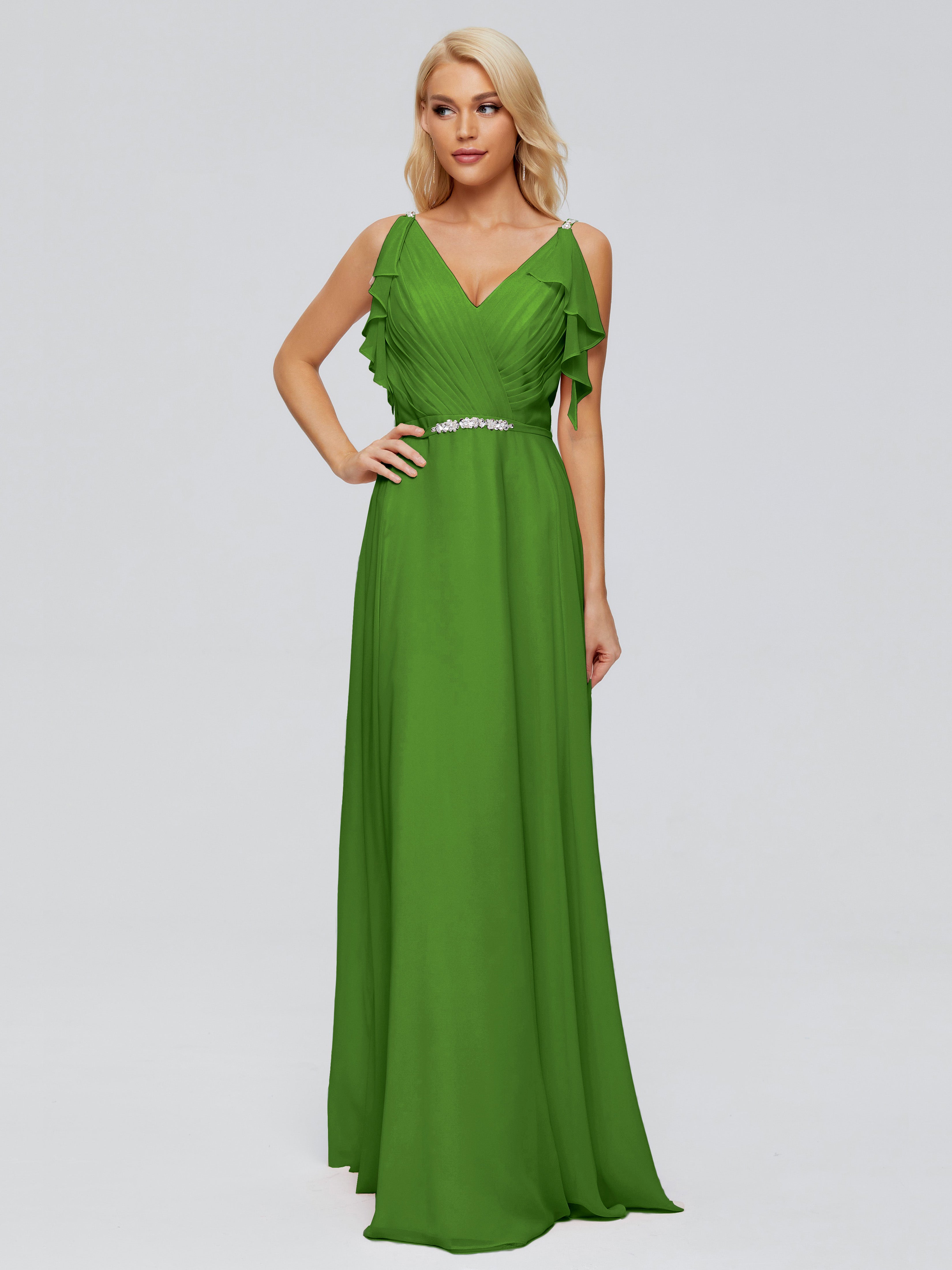 Robe Vert Demoiselle D Honneur Trapèze Dos En V Robes Demoiselle D'Honneur