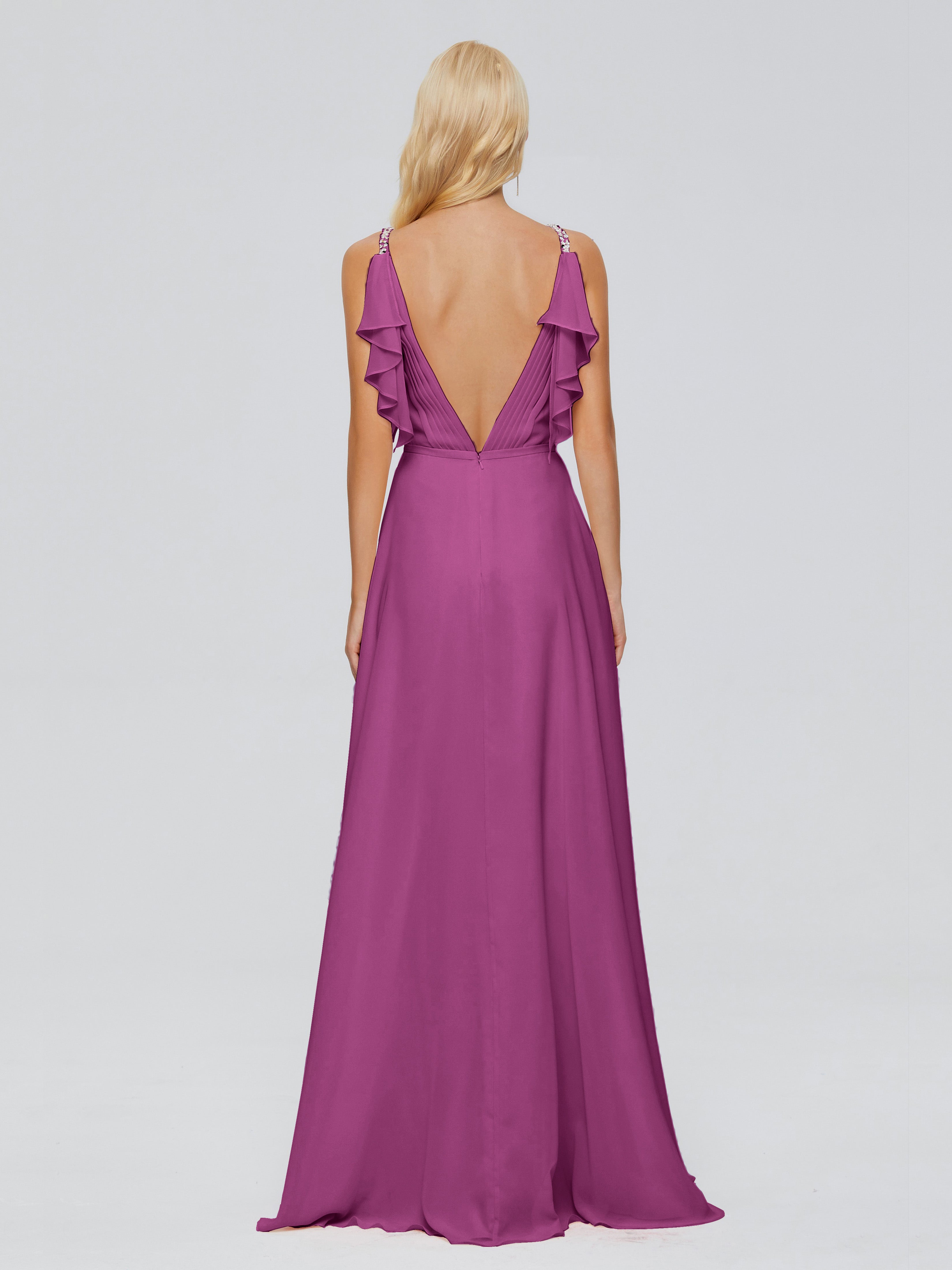 Robes De Demoiselle D'Honneur Orchidée A-ligne Dos En V Robes Demoiselle D'Honneur