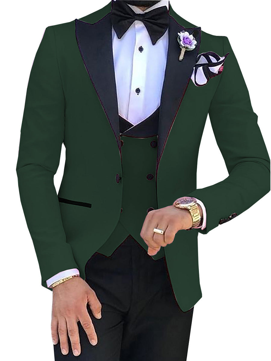 Costume Homme en VERT_FONCE 3 Pièces Tenue de Cérémonie et de Réception Élégante