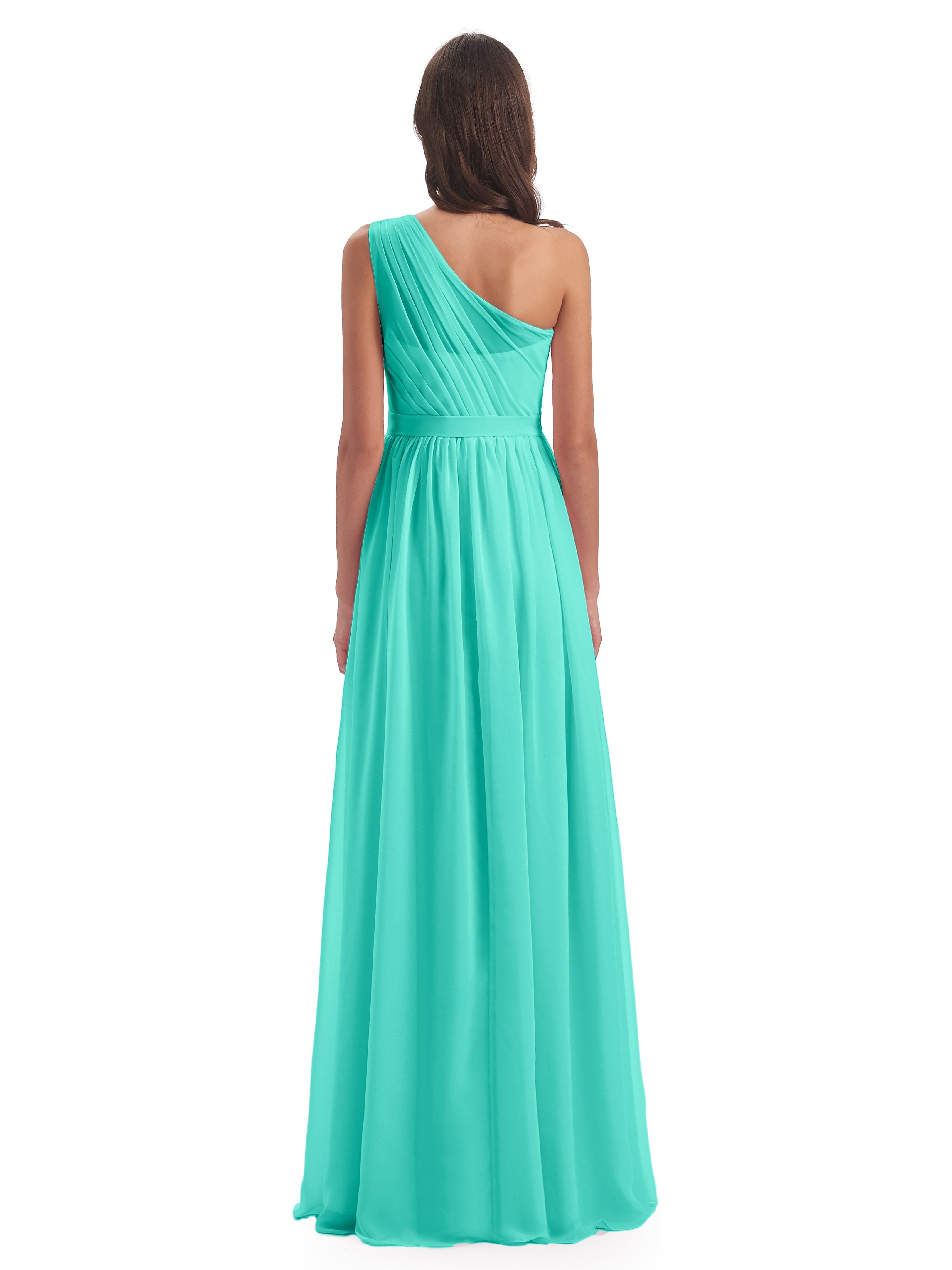 Robes De Demoiselle D'Honneur Spa A-ligne Seule-Épaule Mousseline Robes Demoiselle D'Honneur