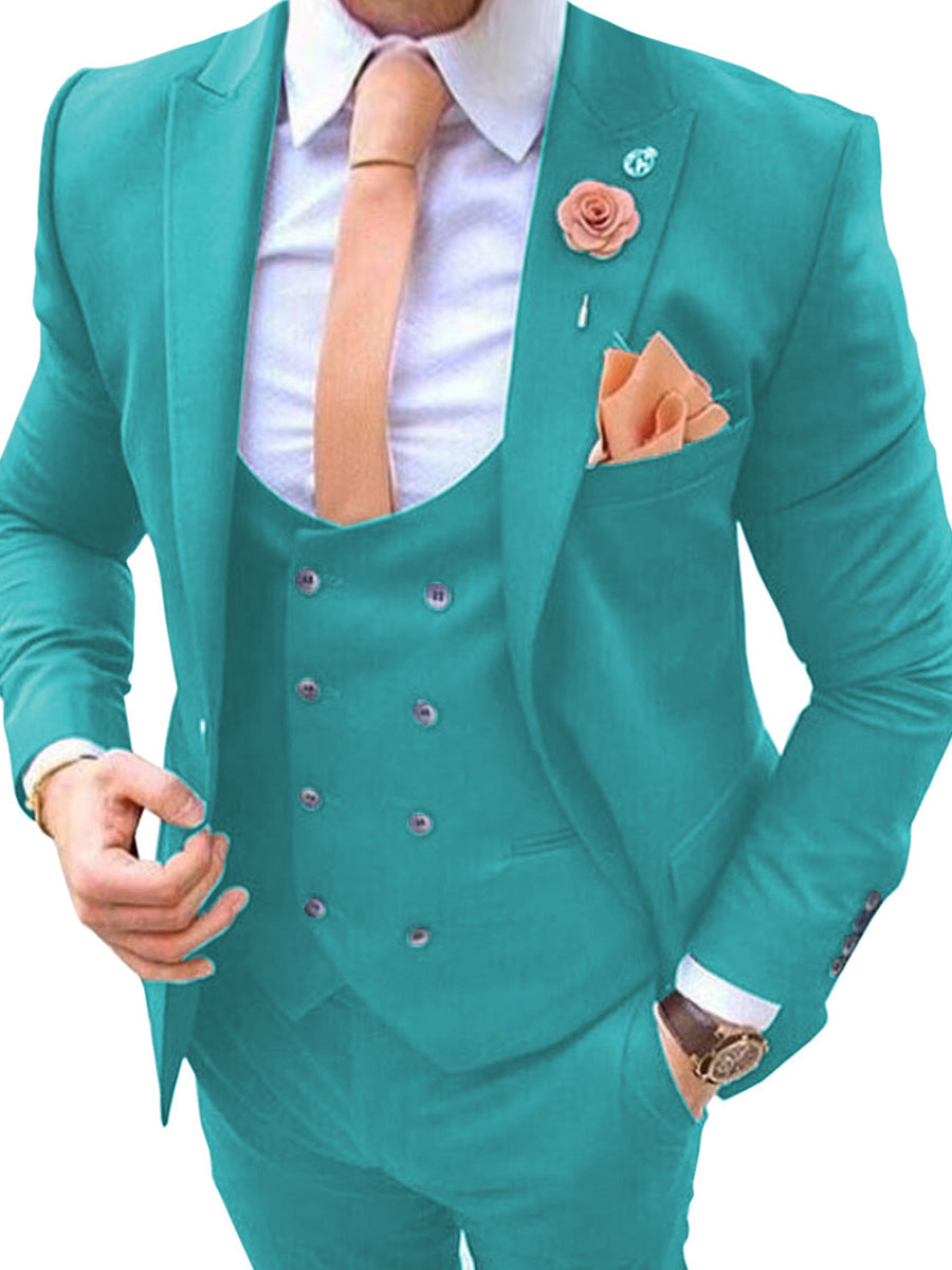 Costume Homme 3 Pièces Jade Tenue Polyvalente pour un Style Affaires et Cérémonie Élégant