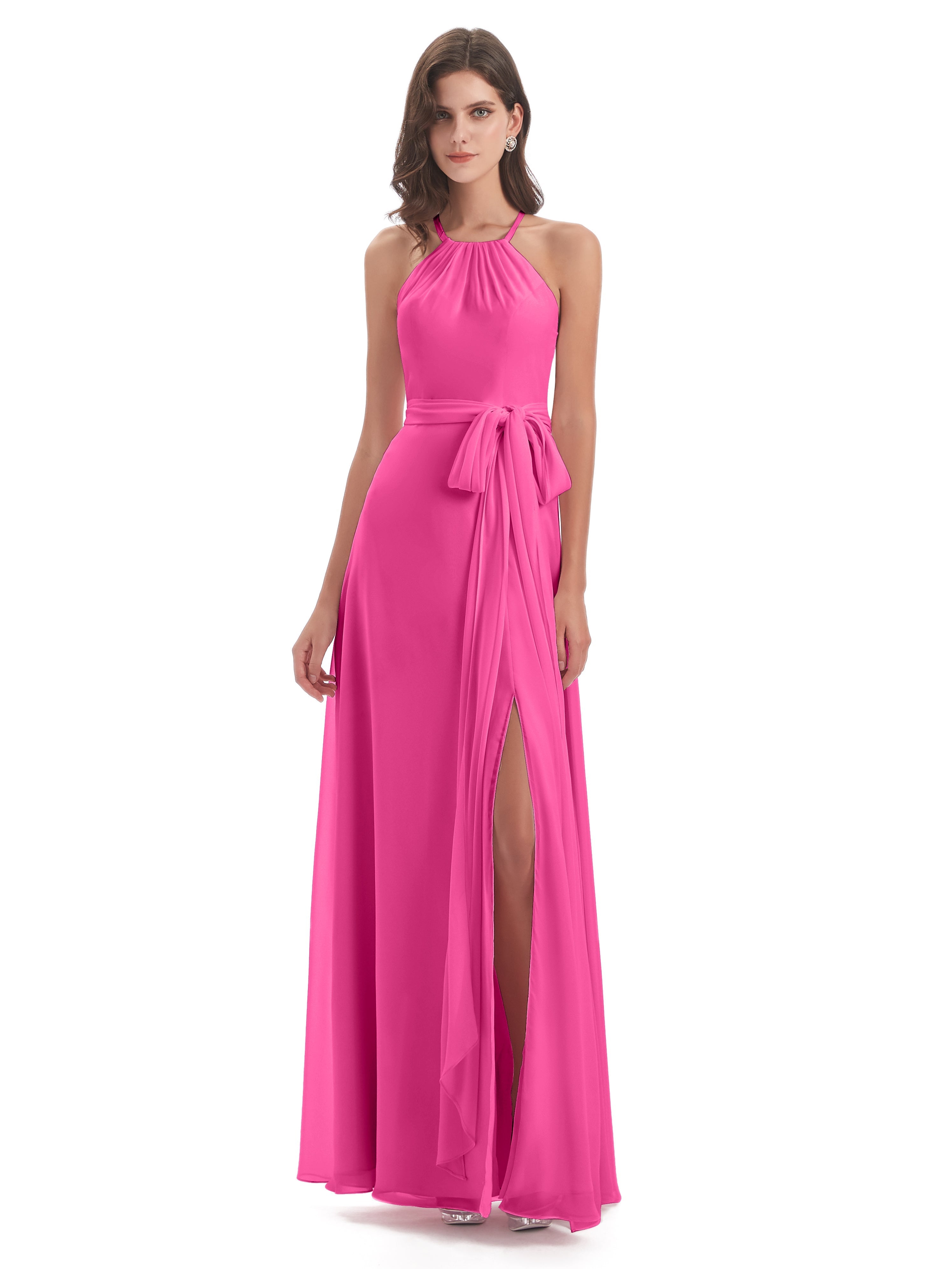 Robe Demoiselle D Honneur Azalée Dos Nu Licou Fendue Robes Demoiselle D'Honneur