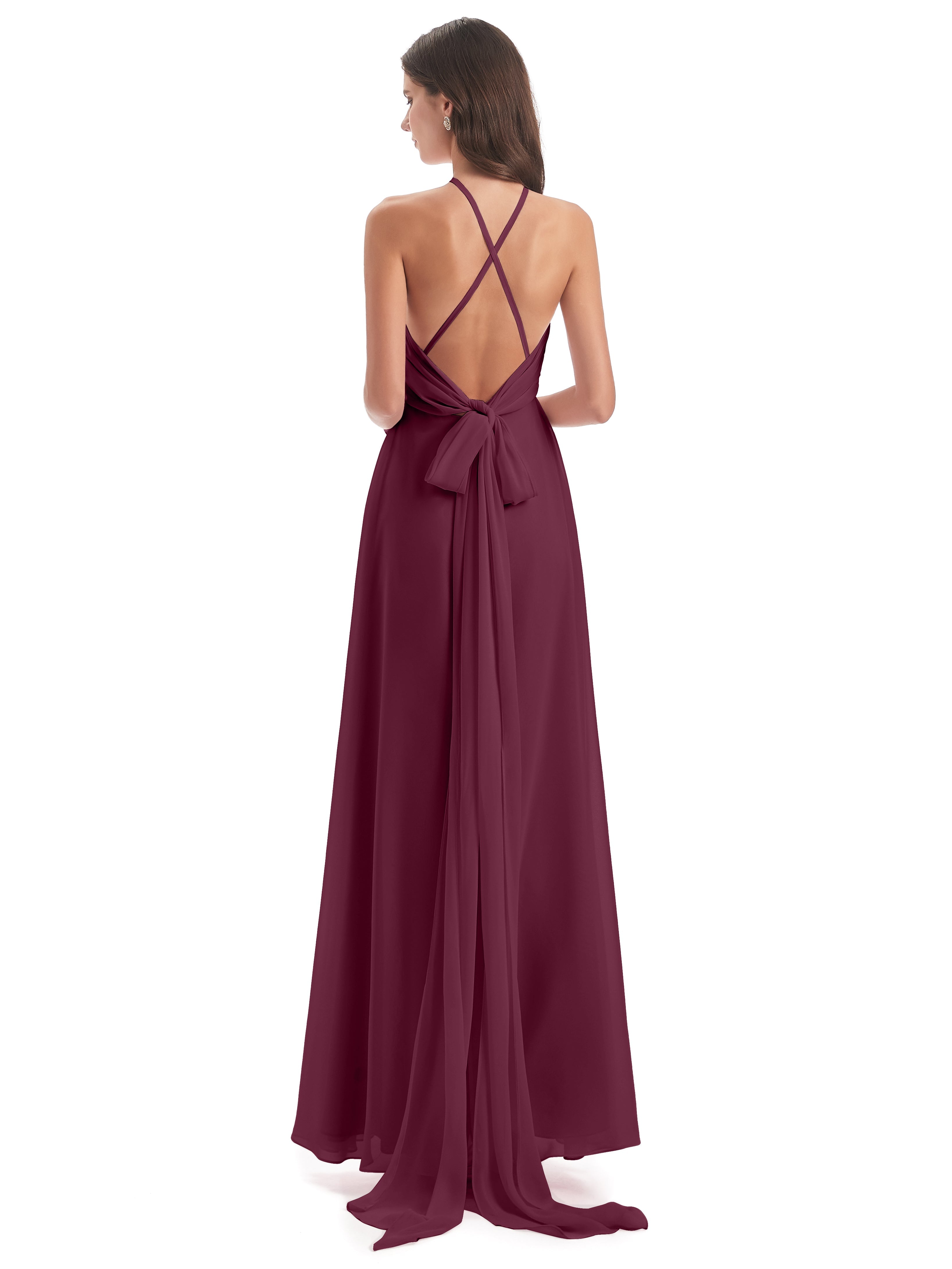 Robes De Demoiselle D'Honneur Mure Dos Nu Licou Fendue Robes Demoiselle D'Honneur
