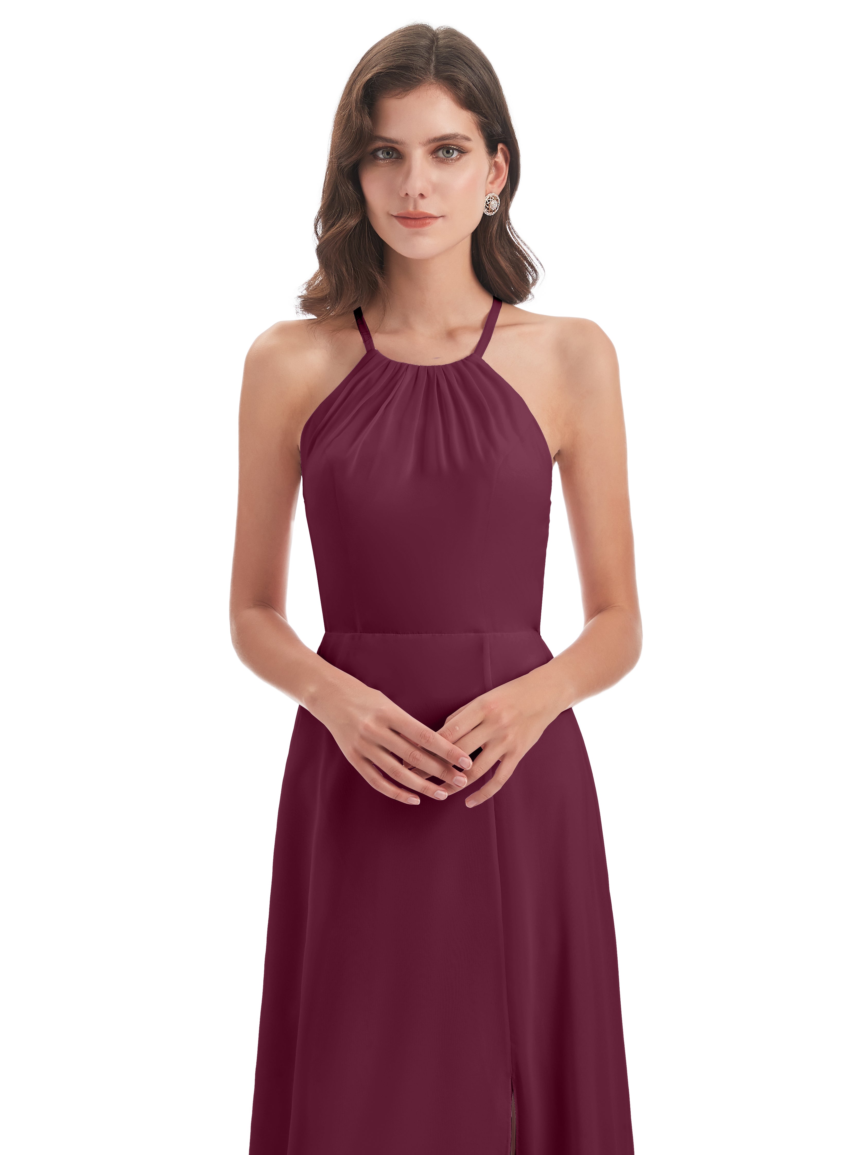 Robes De Demoiselle D'Honneur Mure Dos Nu Licou Fendue Robes Demoiselle D'Honneur