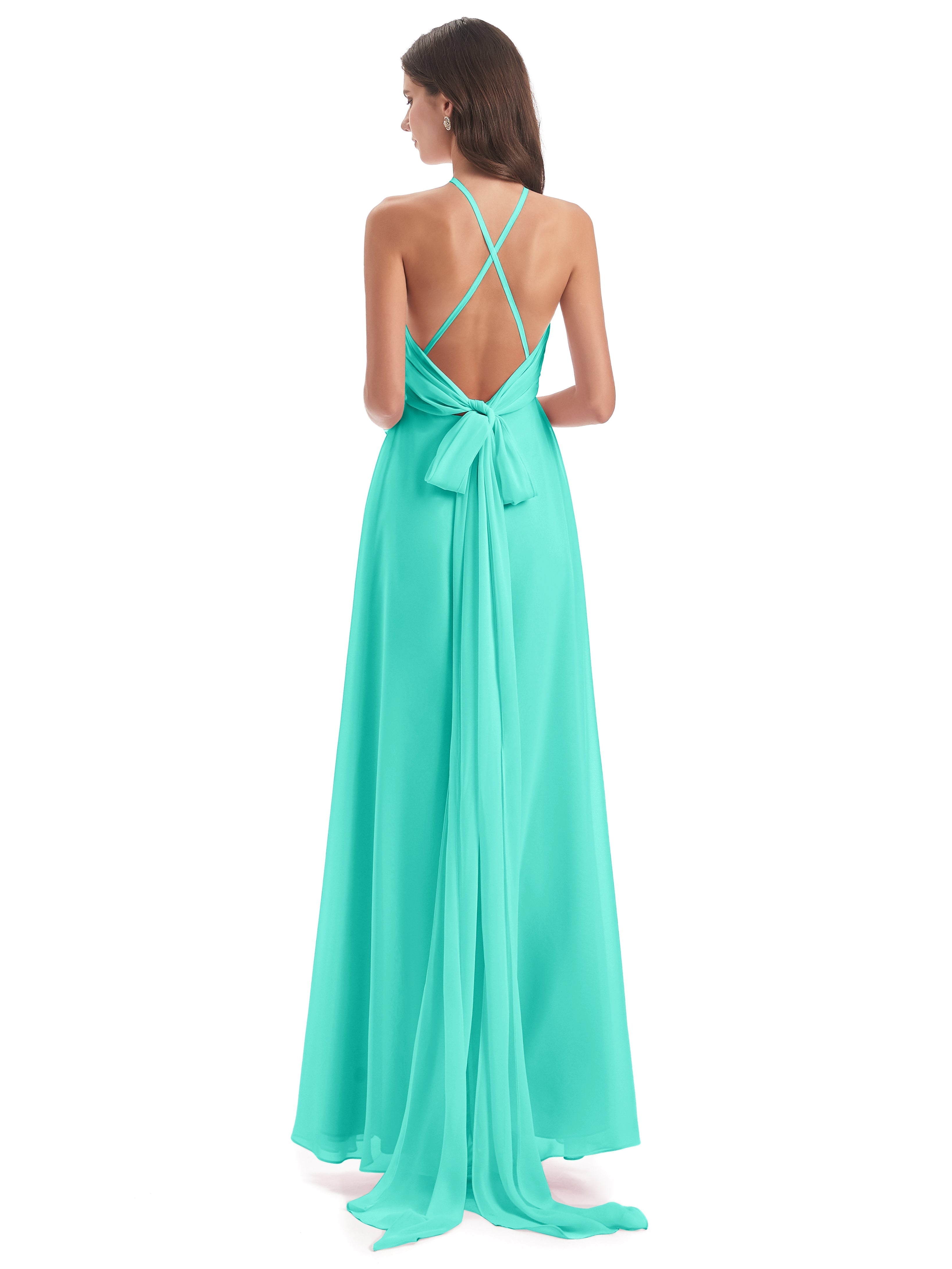 Robes De Demoiselle D'Honneur Spa Dos Nu Licou Fendue Robes Demoiselle D'Honneur