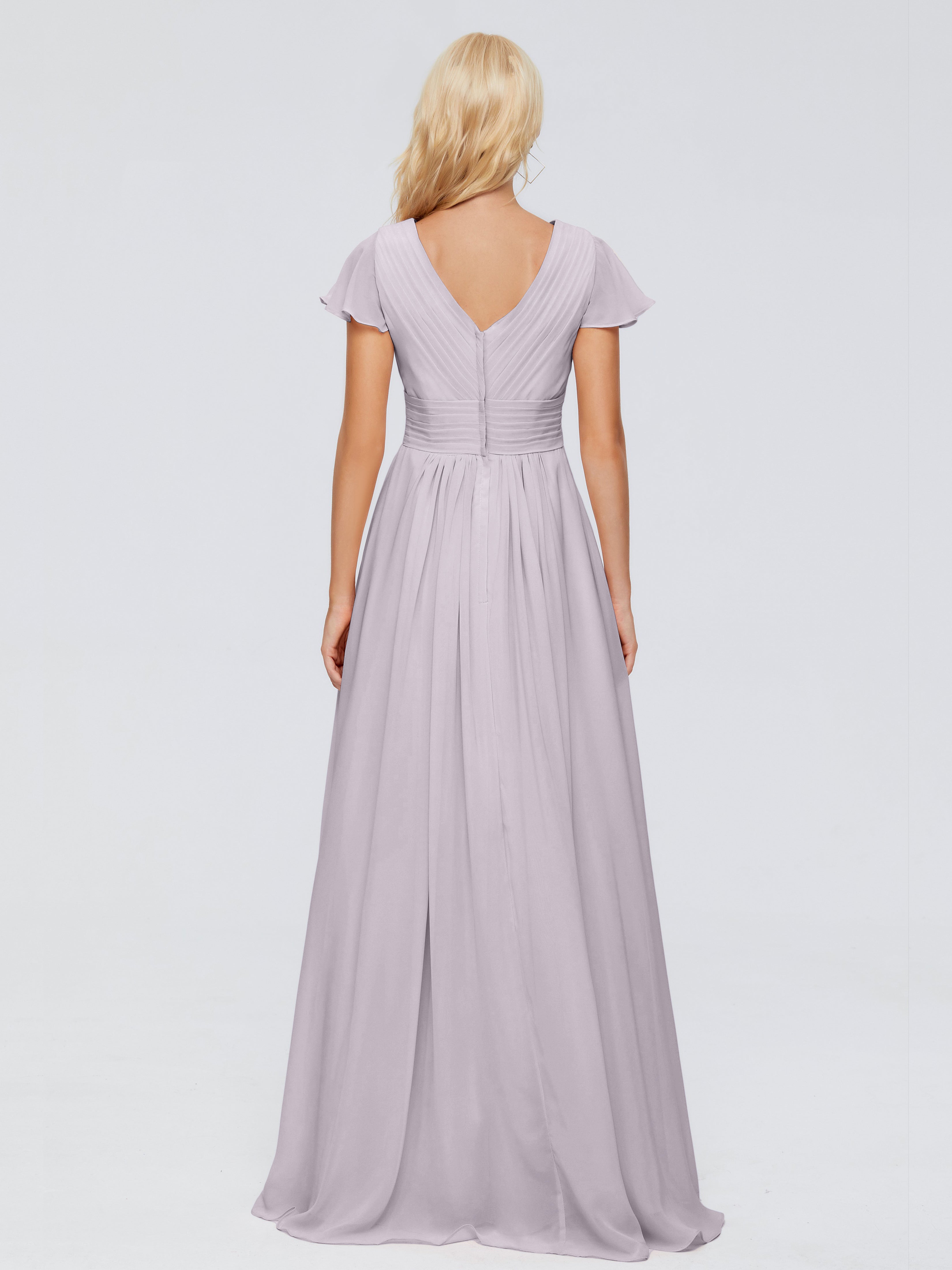 Robes De Demoiselle D'Honneur Crépuscule Trapèze Col V Mousseline Robes Demoiselle D'Honneur