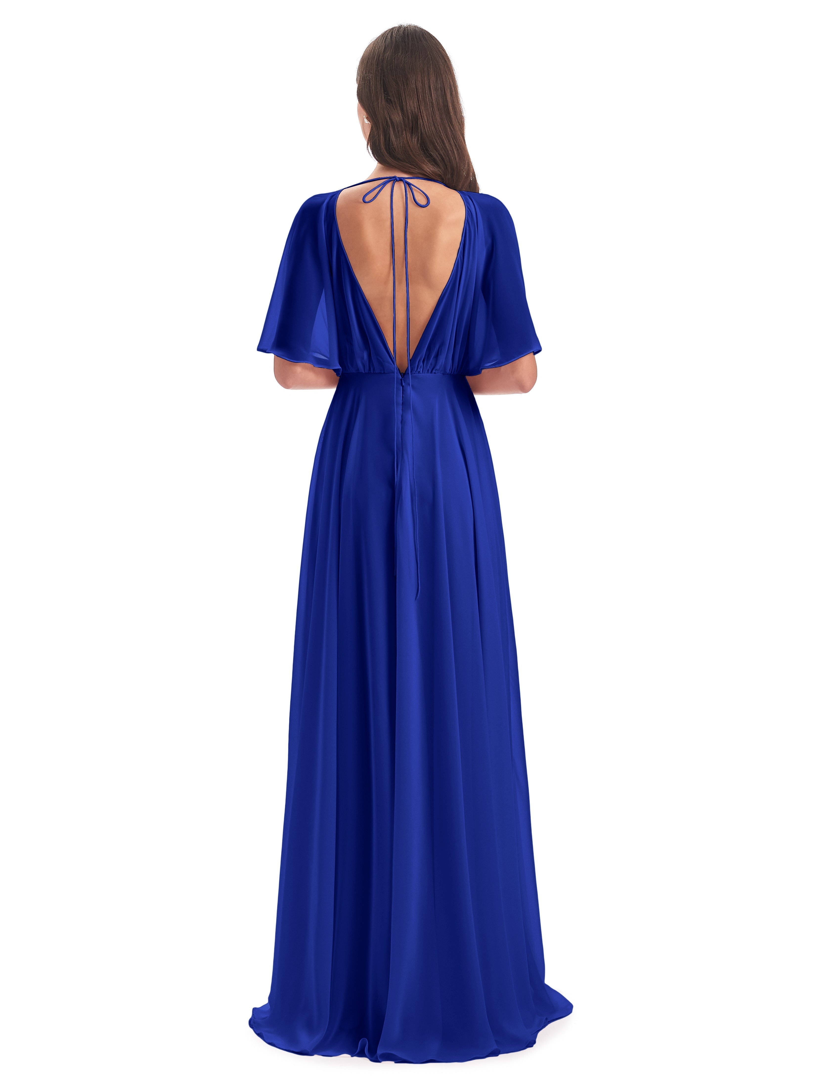Demoiselle D Honneur Bleu Roi Trapèze Dos En V Robes Demoiselle D'Honneur