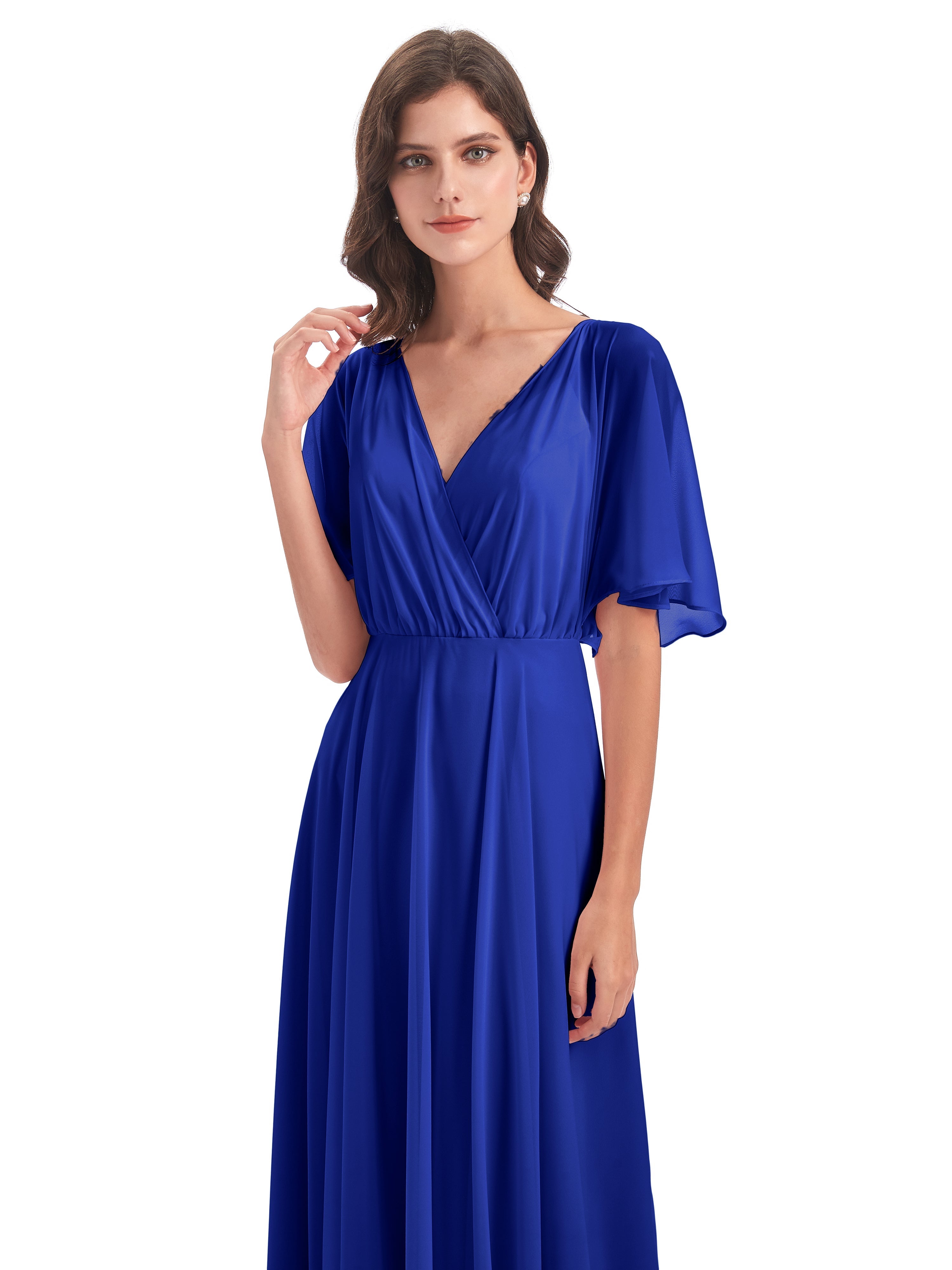 Demoiselle D Honneur Bleu Roi Trapèze Dos En V Robes Demoiselle D'Honneur