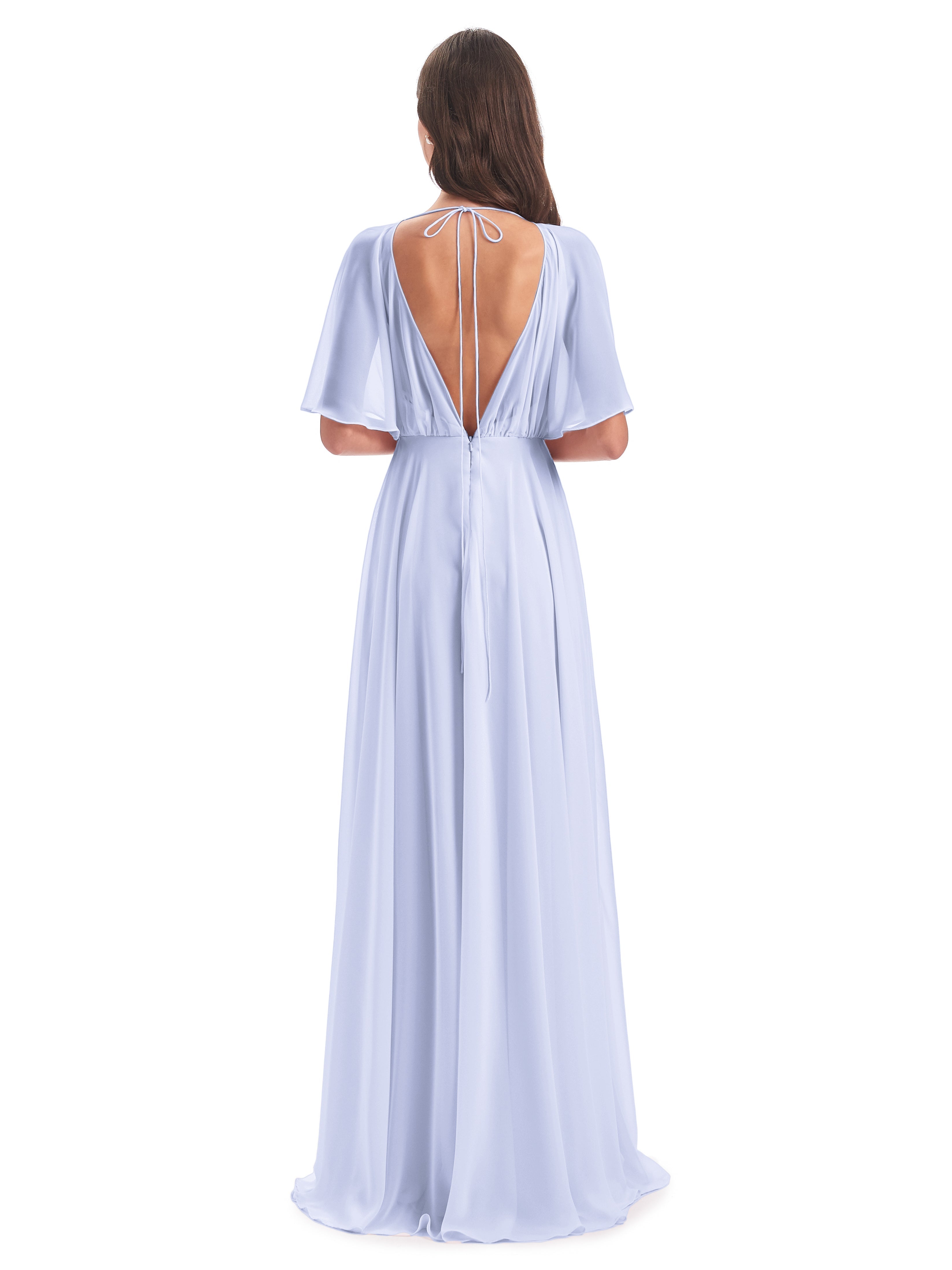 Robe Lavande Demoiselle D Honneur Trapèze Dos En V Robes Demoiselle D'Honneur