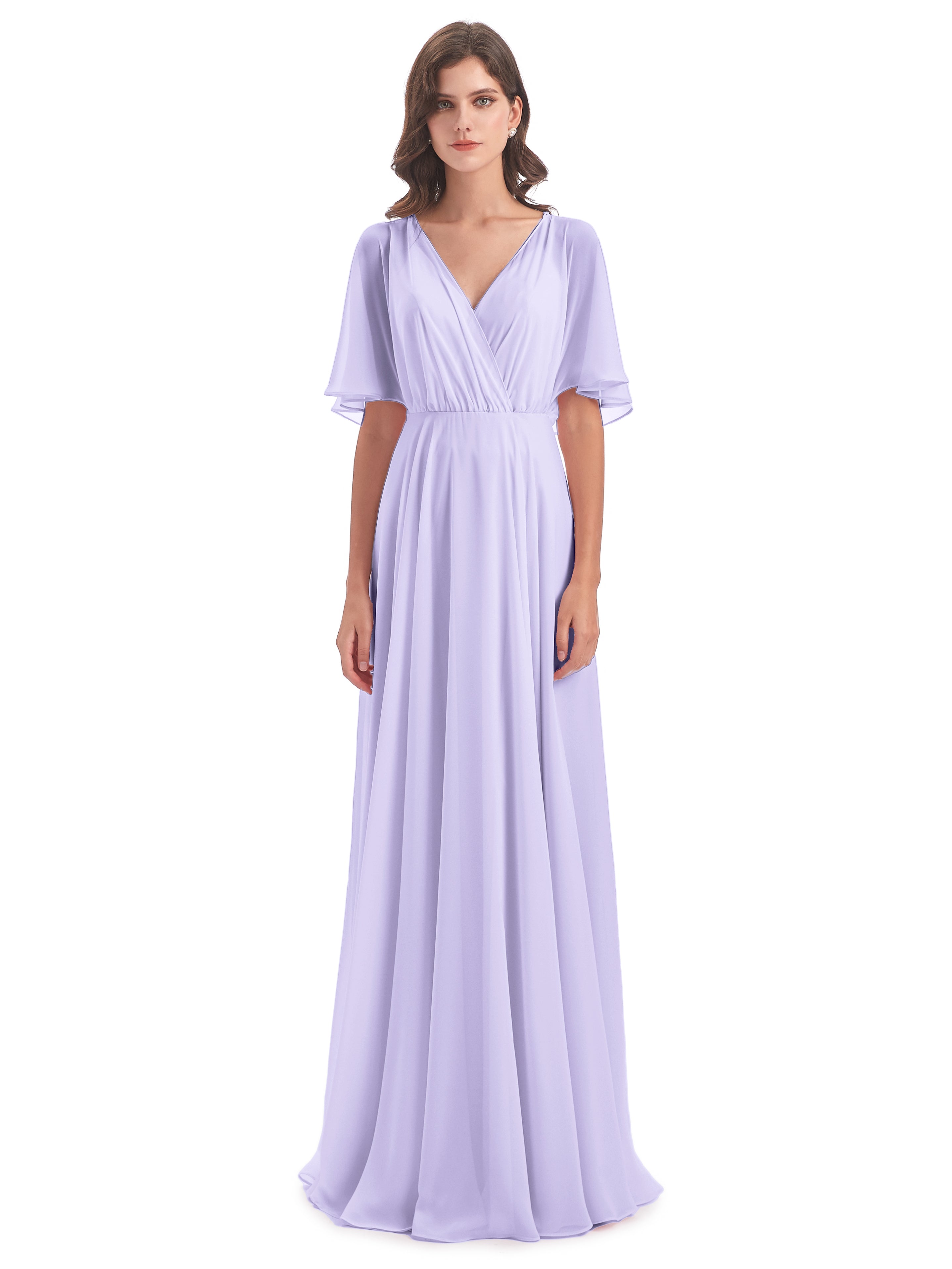 Robe Demoiselle D Honneur Couleur Lilas Trapèze Dos En V Robes Demoiselle D'Honneur