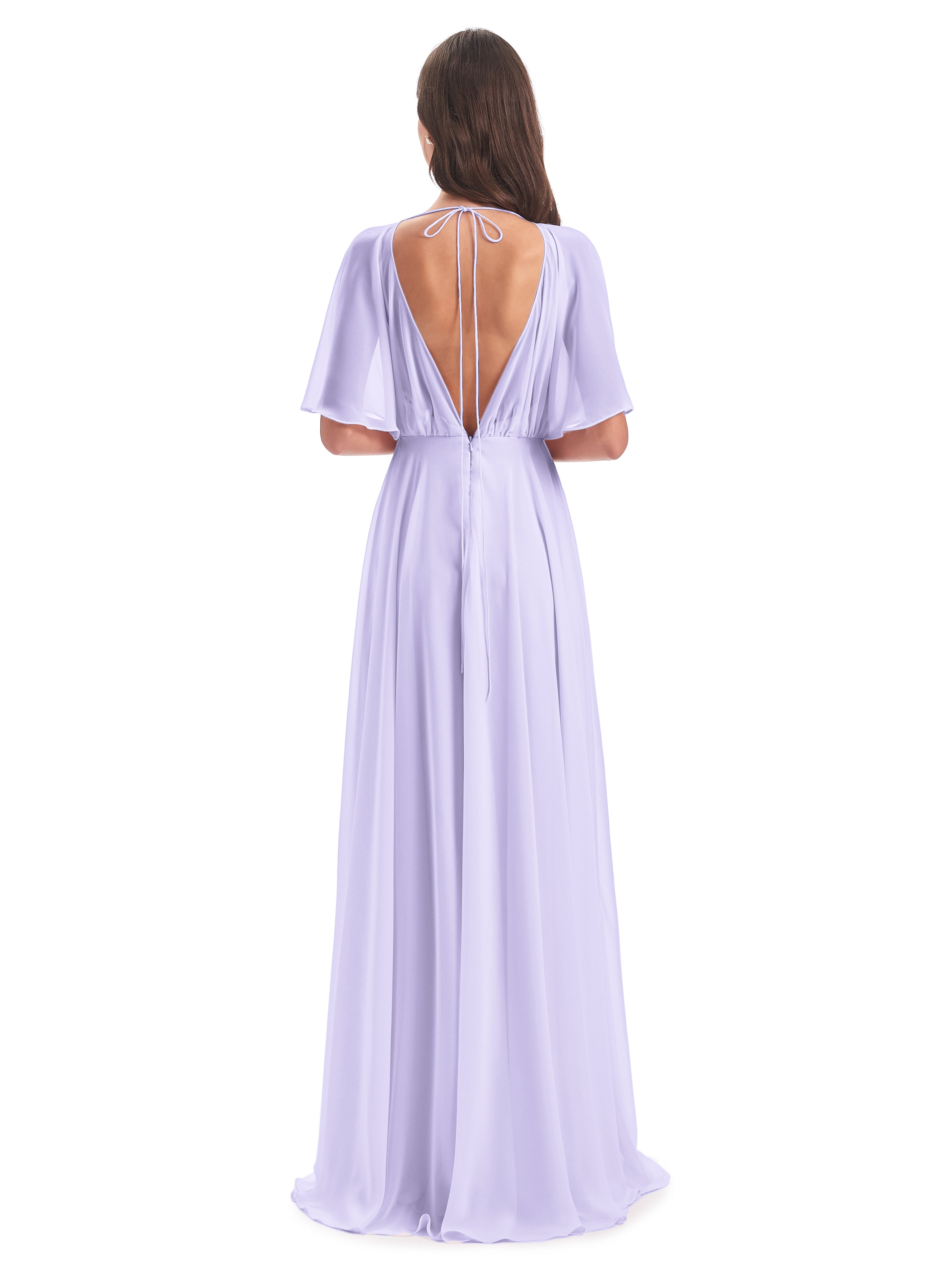 Robe Demoiselle D Honneur Couleur Lilas Trapèze Dos En V Robes Demoiselle D'Honneur