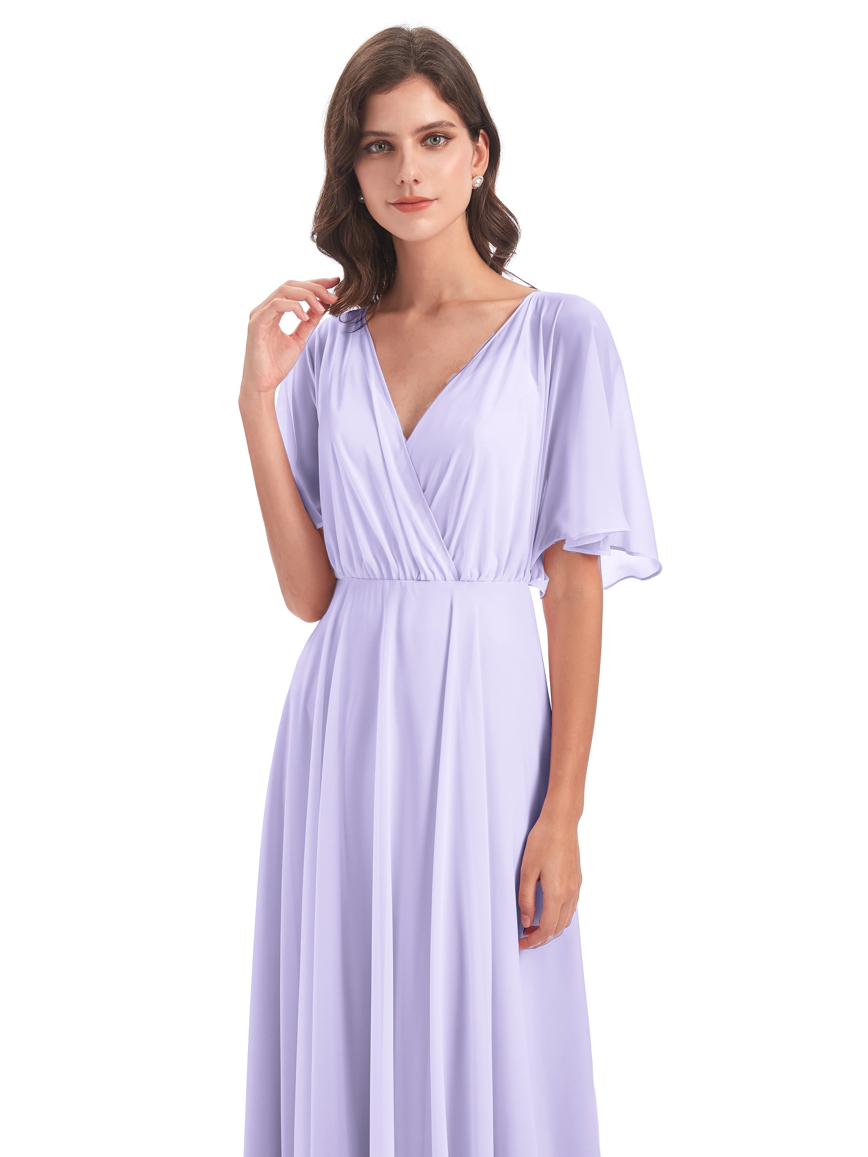 Robe Demoiselle D Honneur Couleur Lilas Trapèze Dos En V Robes Demoiselle D'Honneur