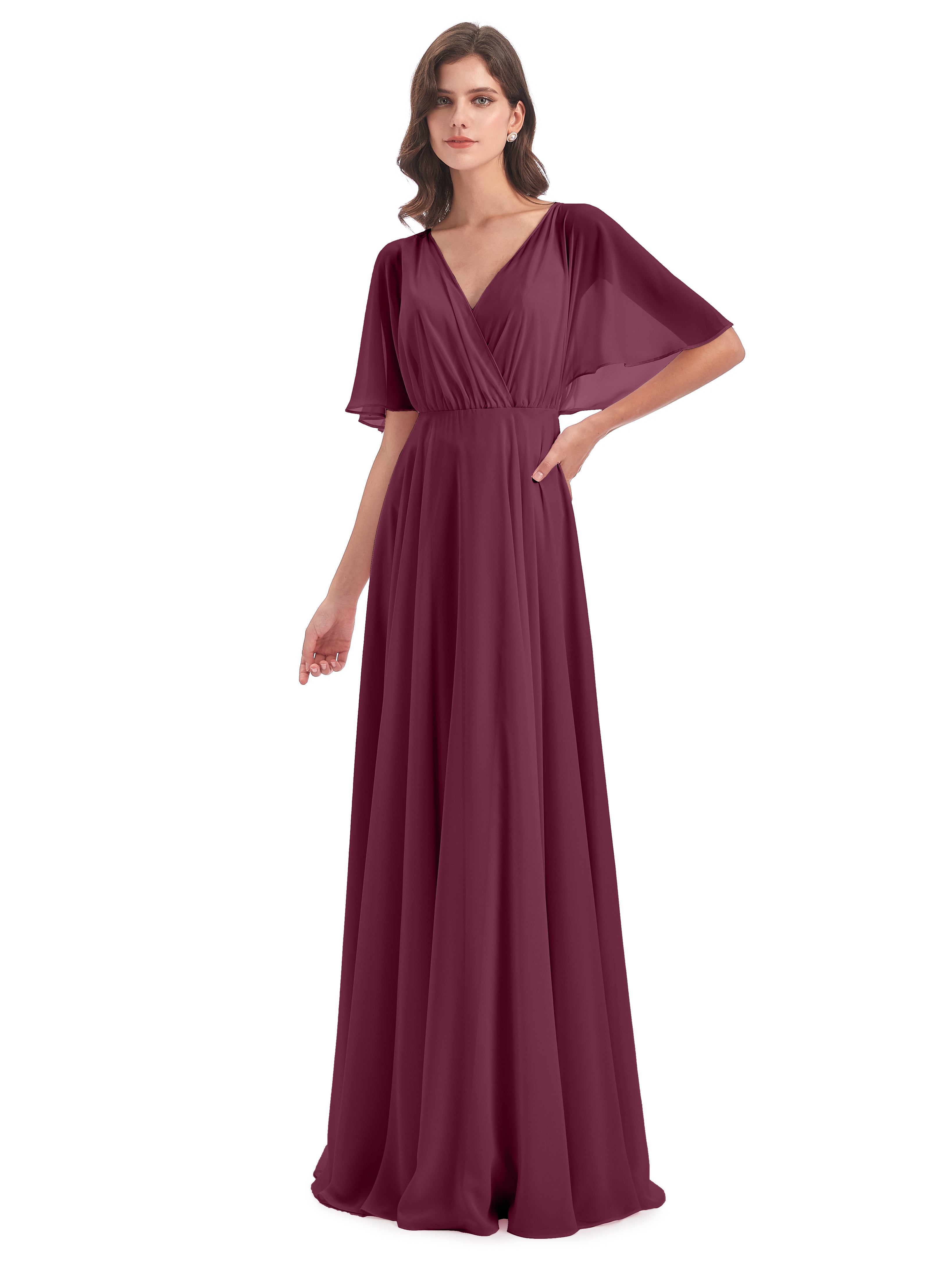 Robes De Demoiselle D'Honneur Mure Trapèze Dos En V Robes Demoiselle D'Honneur