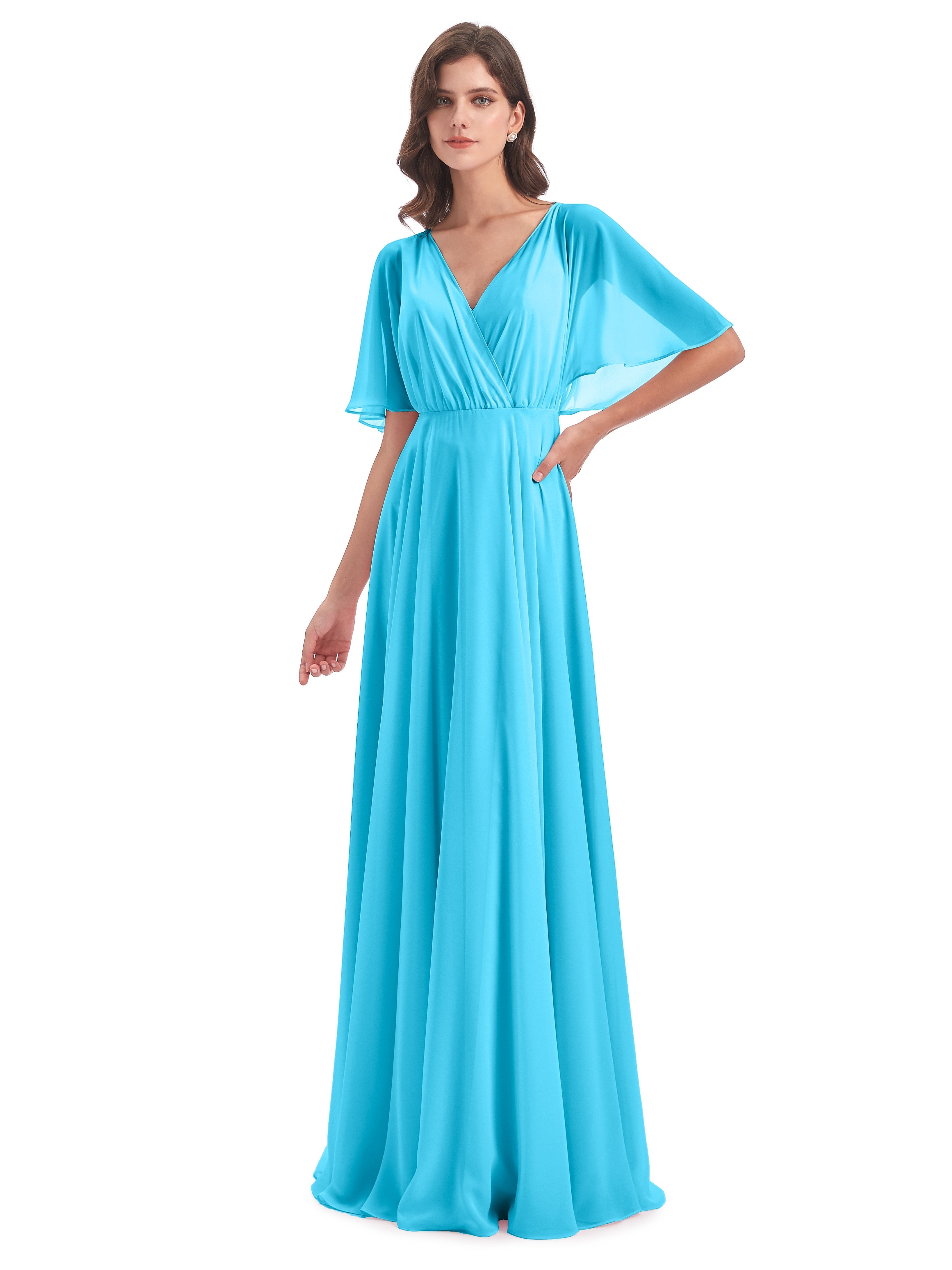 Robe De Demoiselle D'Honneur En Piscine Trapèze Dos En V Robes Demoiselle D'Honneur