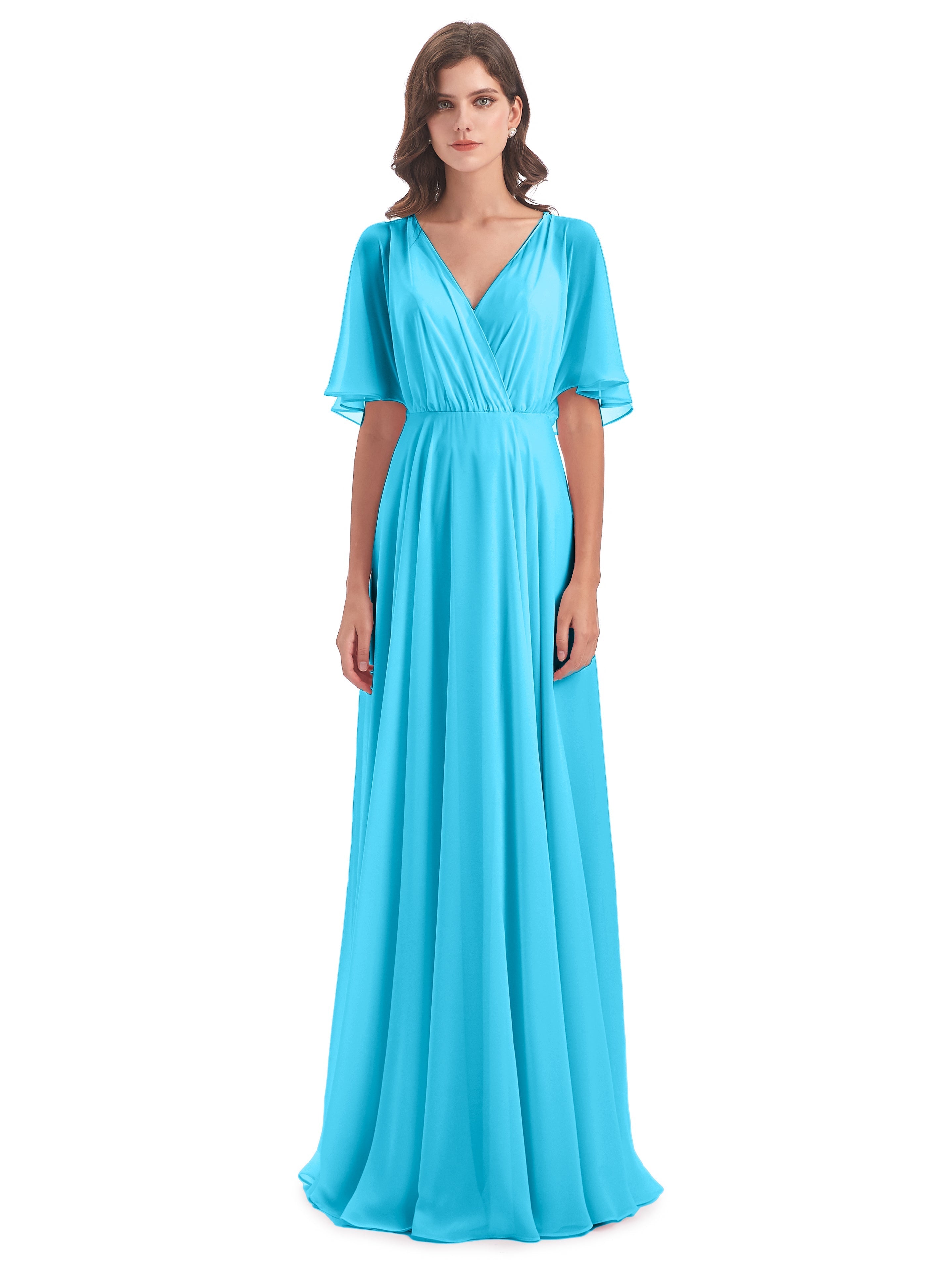 Robe De Demoiselle D'Honneur En Piscine Trapèze Dos En V Robes Demoiselle D'Honneur
