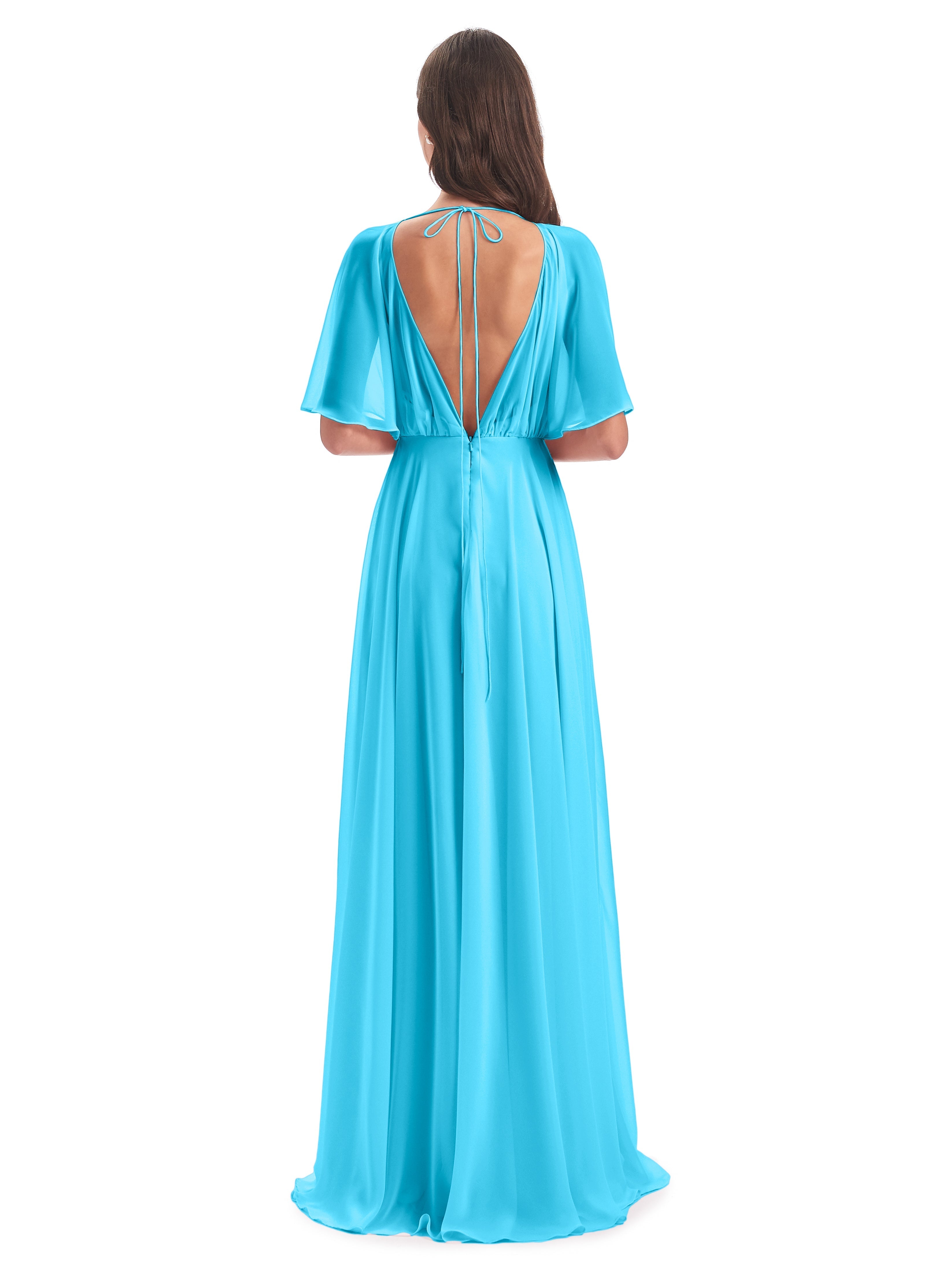 Robe De Demoiselle D'Honneur En Piscine Trapèze Dos En V Robes Demoiselle D'Honneur