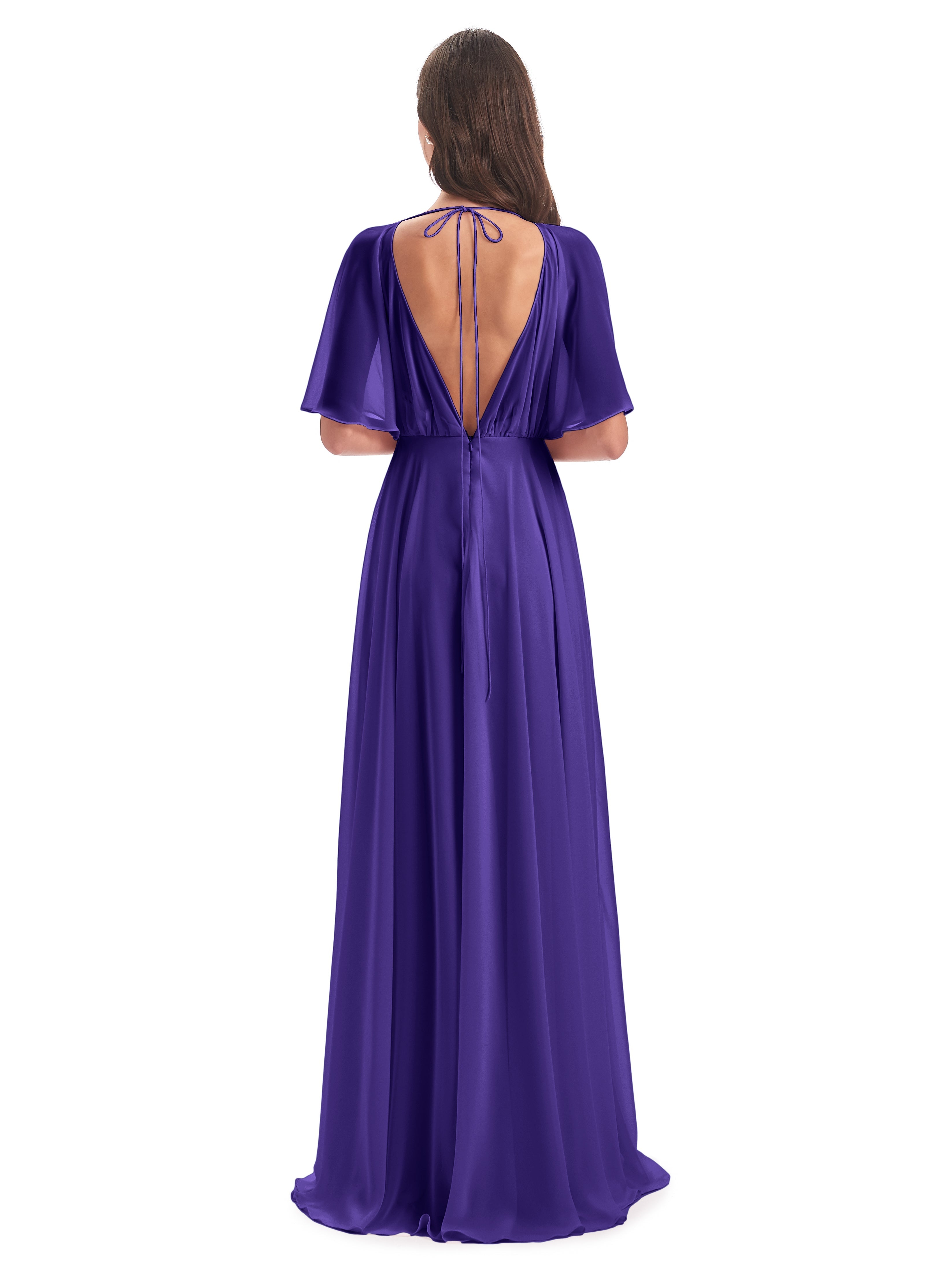 Robes De Demoiselle D'Honneur En Régence Trapèze Dos En V Robes Demoiselle D'Honneur