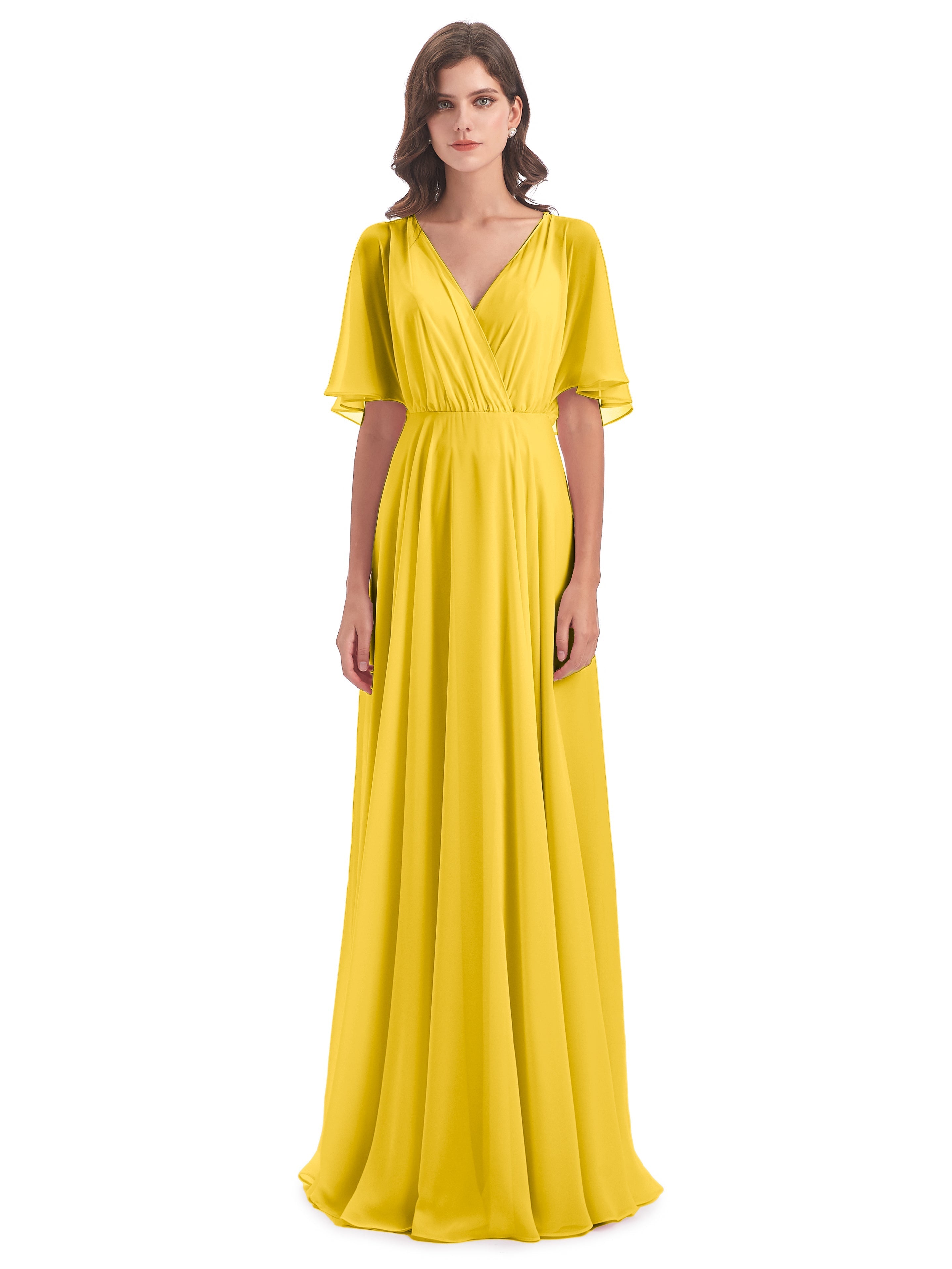 Robe De Demoiselle D'Honneur Souci Trapèze Dos En V Robes Demoiselle D'Honneur