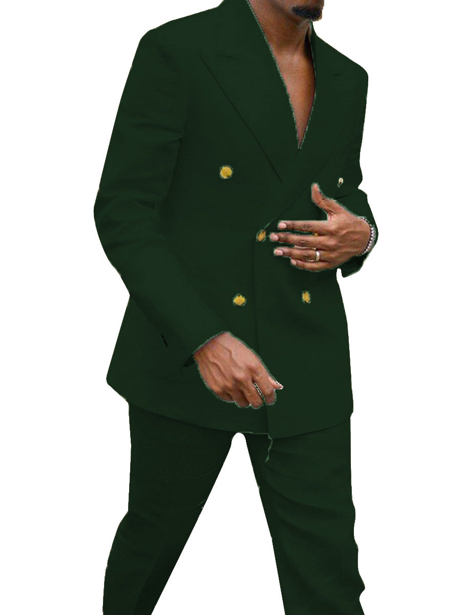 Costume Bureau Décontracté Homme 2 Pièces en VERT_FONCE Élégance et Confort au Quotidien