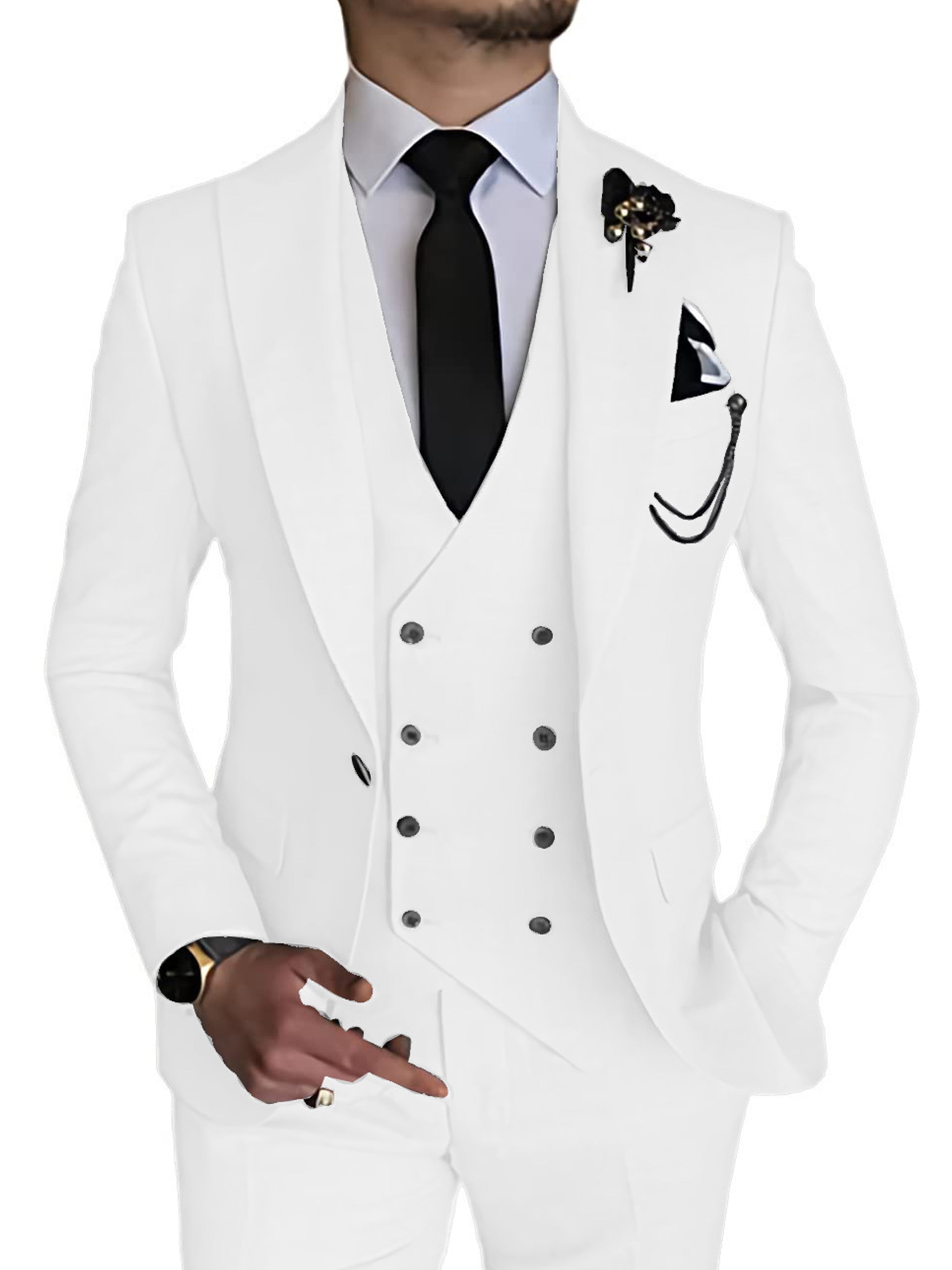 Pièces Costumes Hommes Gilet Costume Mariage - Main Image