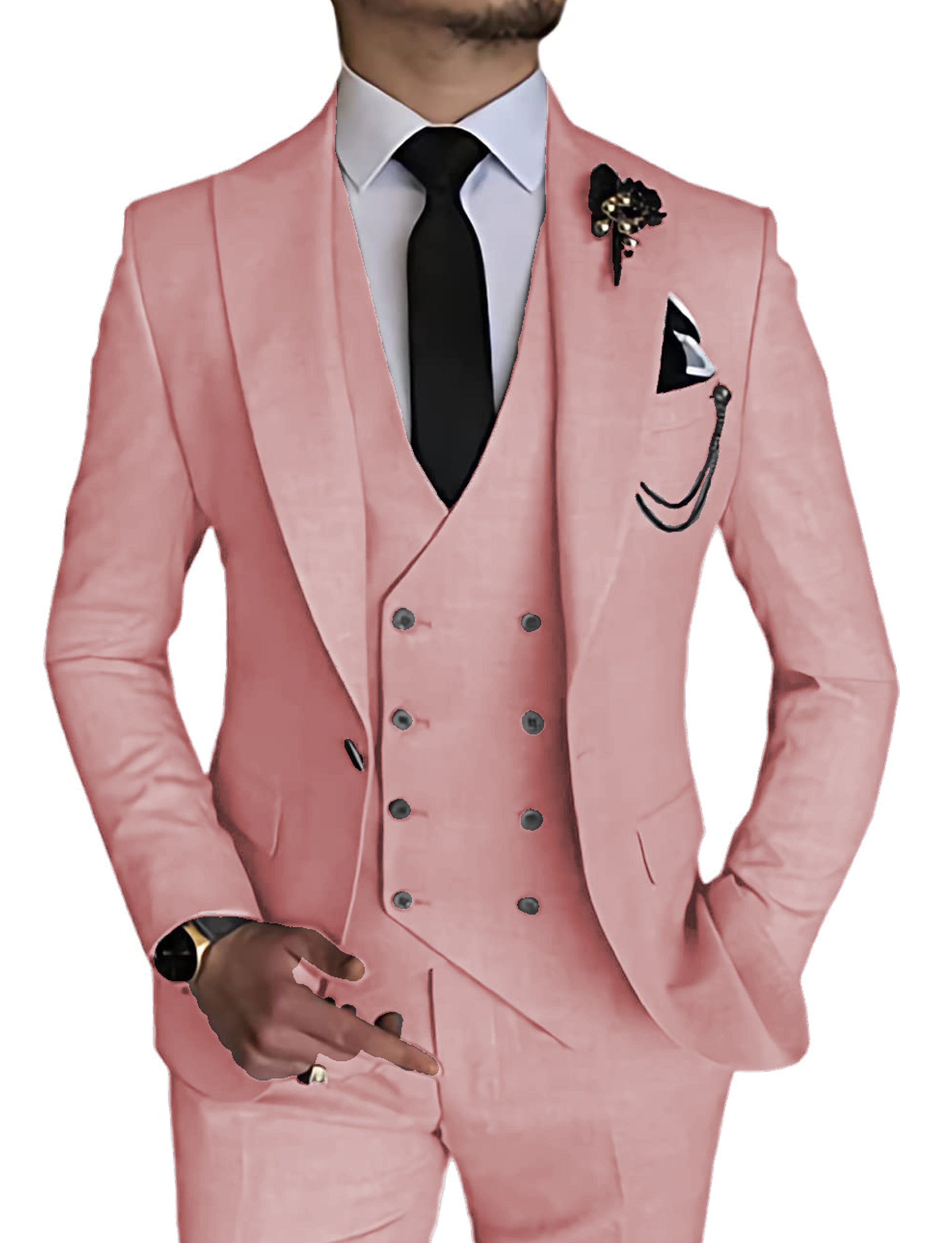 3 Pièces Costumes Hommes Gilet Costume Mariage