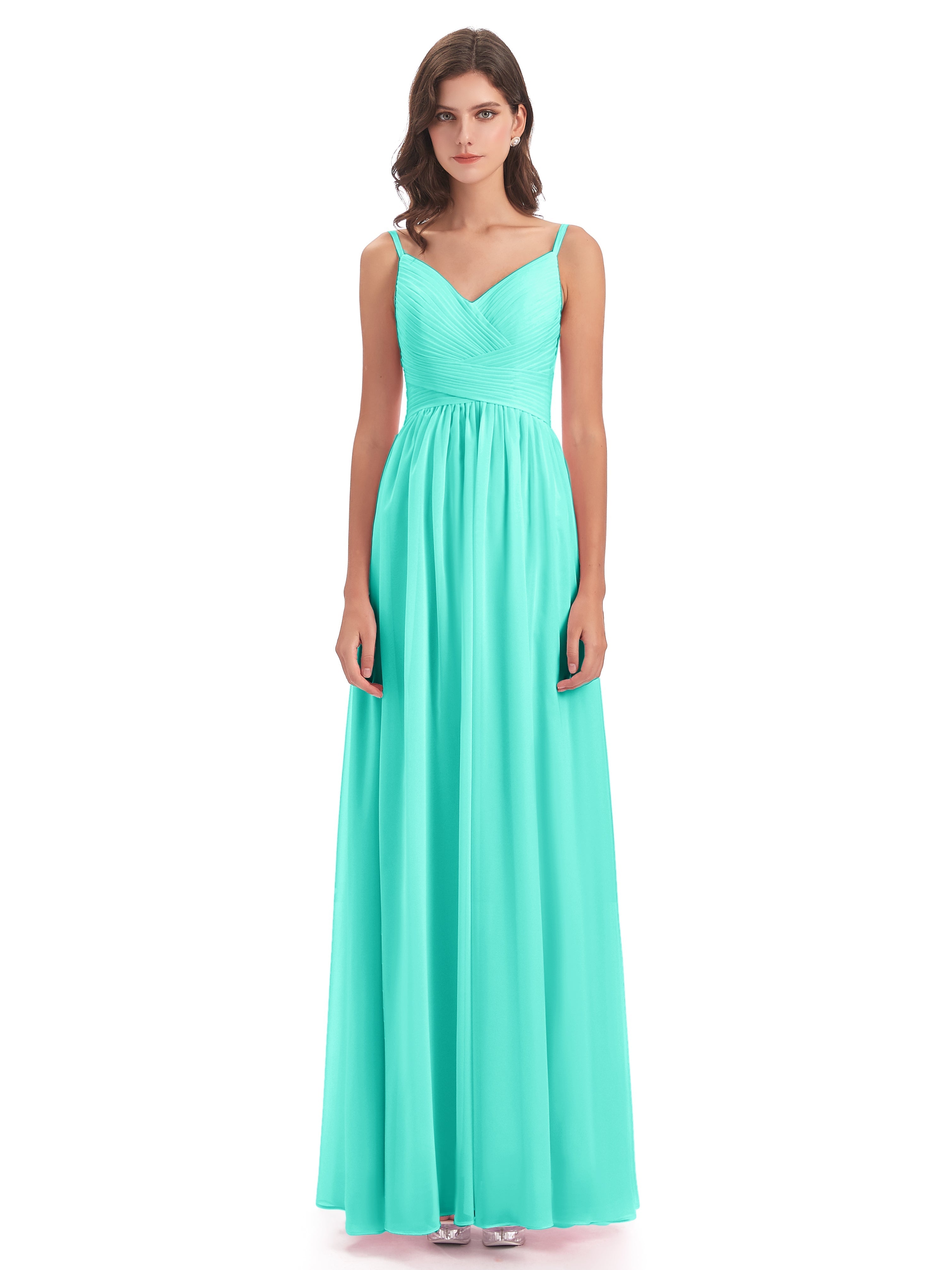 Robes De Demoiselle D'Honneur Spa Bretelles Spaghetti Plis Dentelle Robes Demoiselle D'Honneur