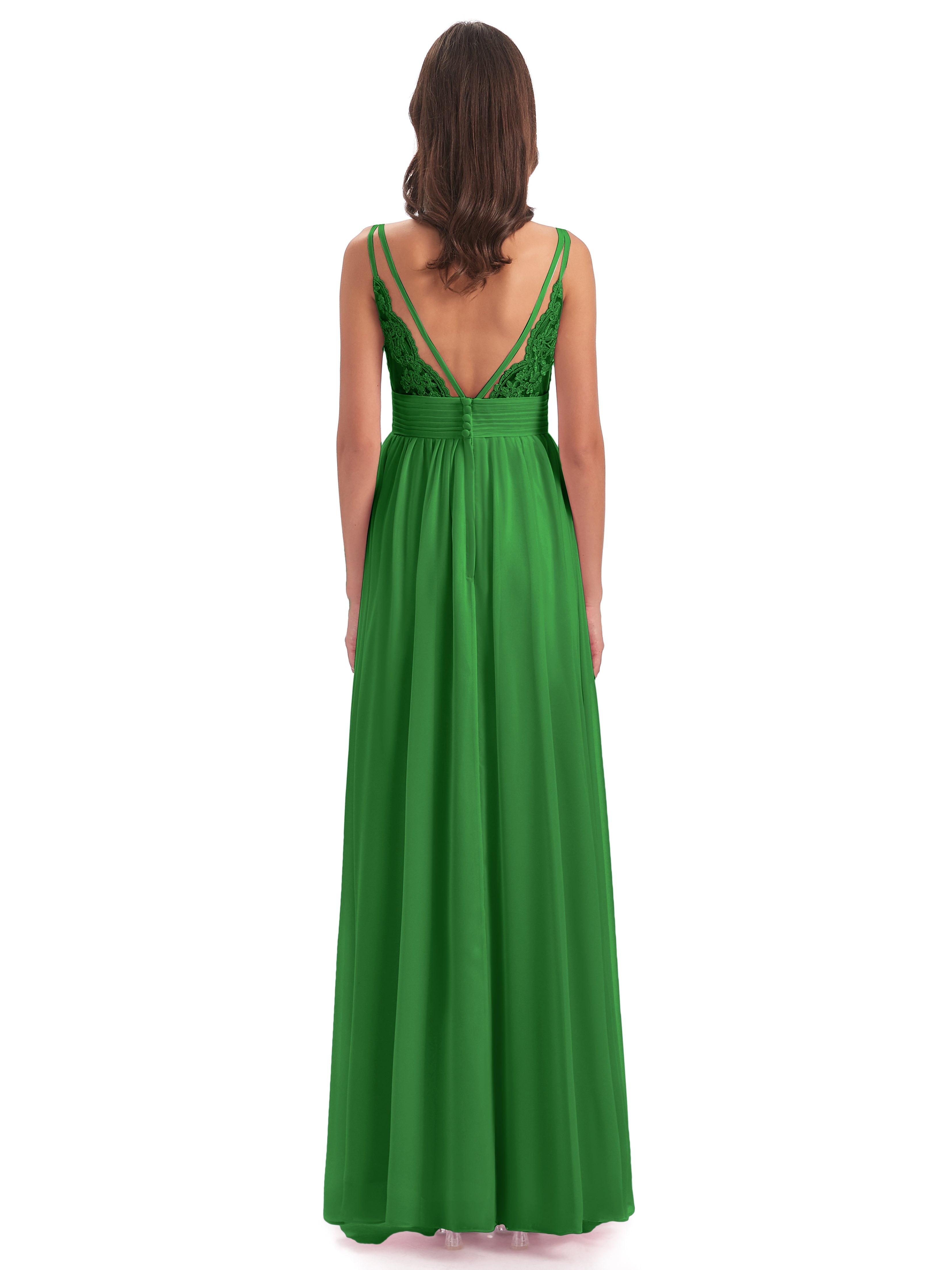 Robe Verte Demoiselle D Honneur Bretelles Spaghetti Plis Dentelle Robes Demoiselle D'Honneur