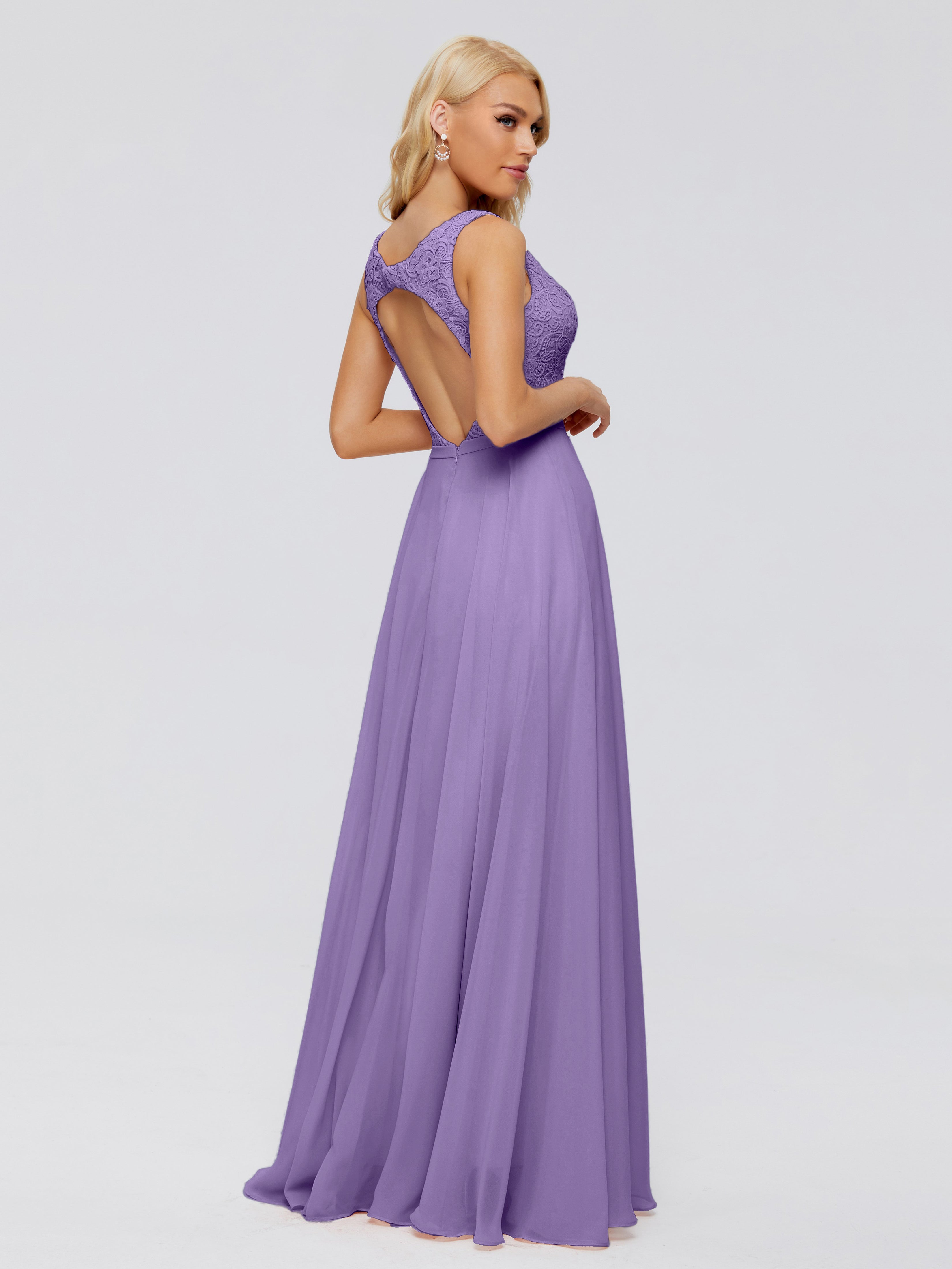 Robes De Demoiselle D'Honneur Tahiti Trapèze Col V Bretelle Mousseline Robes Demoiselle D'Honneur