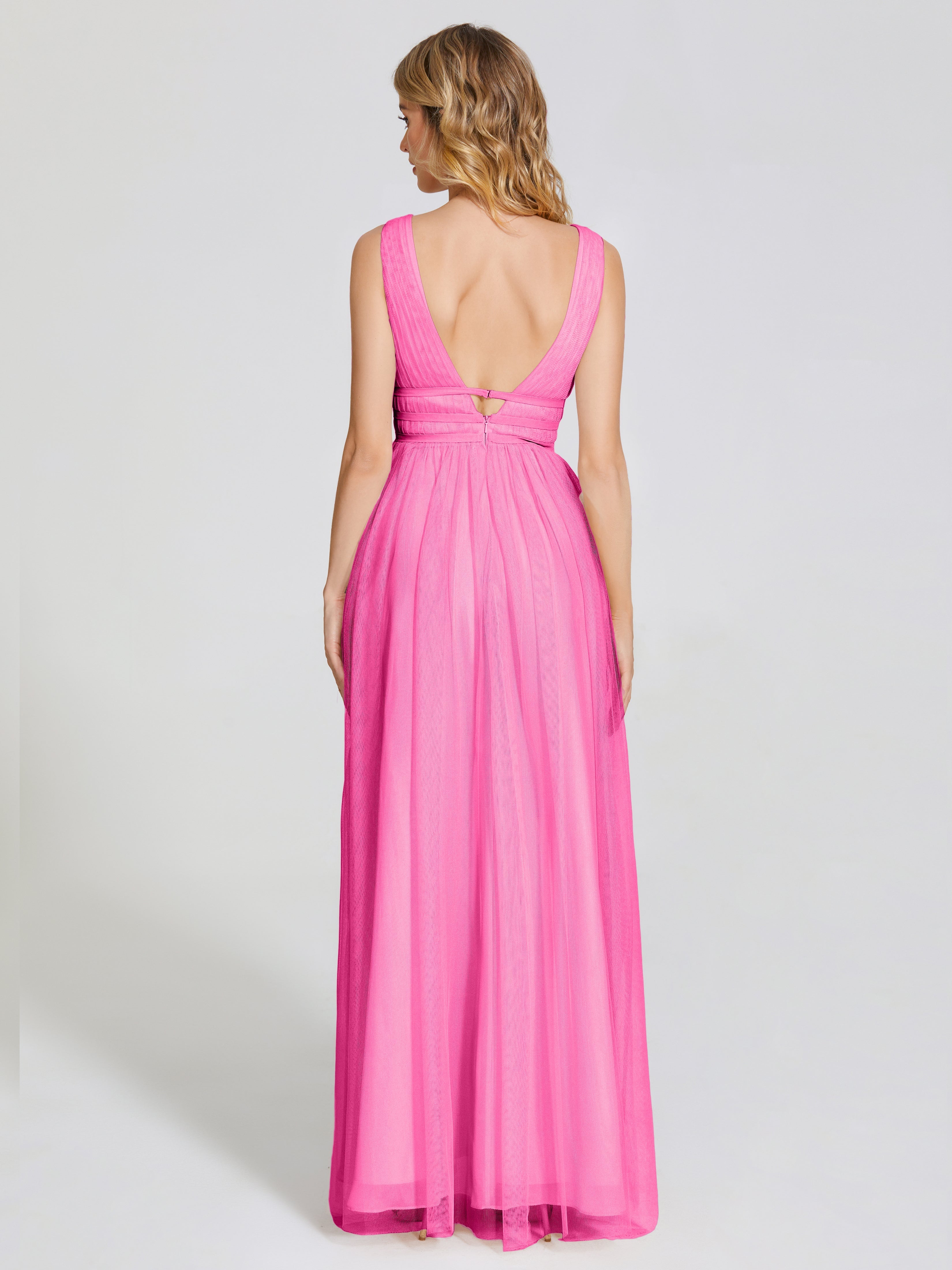 Robe Demoiselle D Honneur Azalée Bretelles Dos Nu Sexy Tulle Robe De Demoiselle D'Honneur