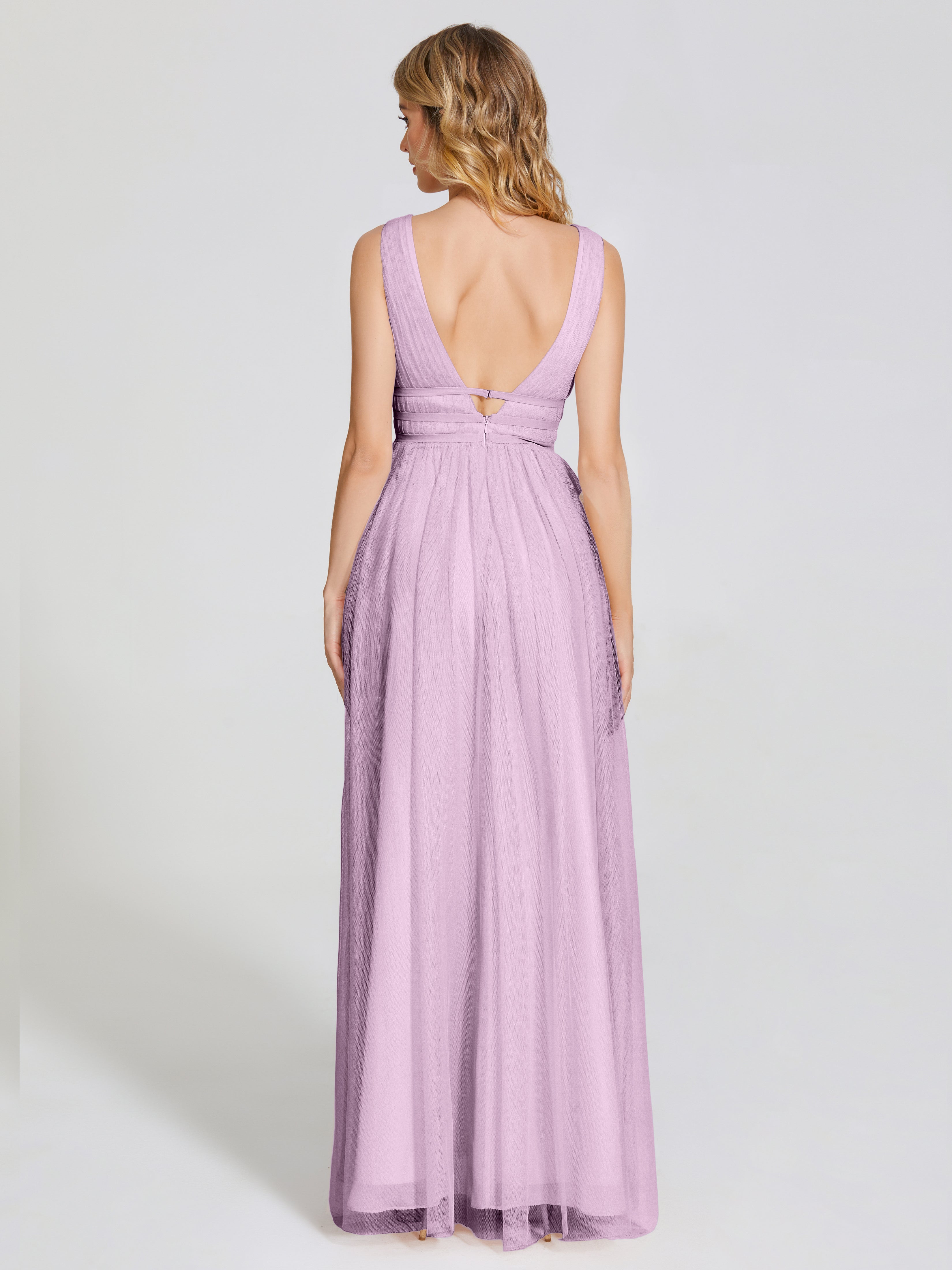 Robes De Demoiselle D'Honneur Glycine Bretelles Dos Nu Sexy Tulle Robe De Demoiselle D'Honneur