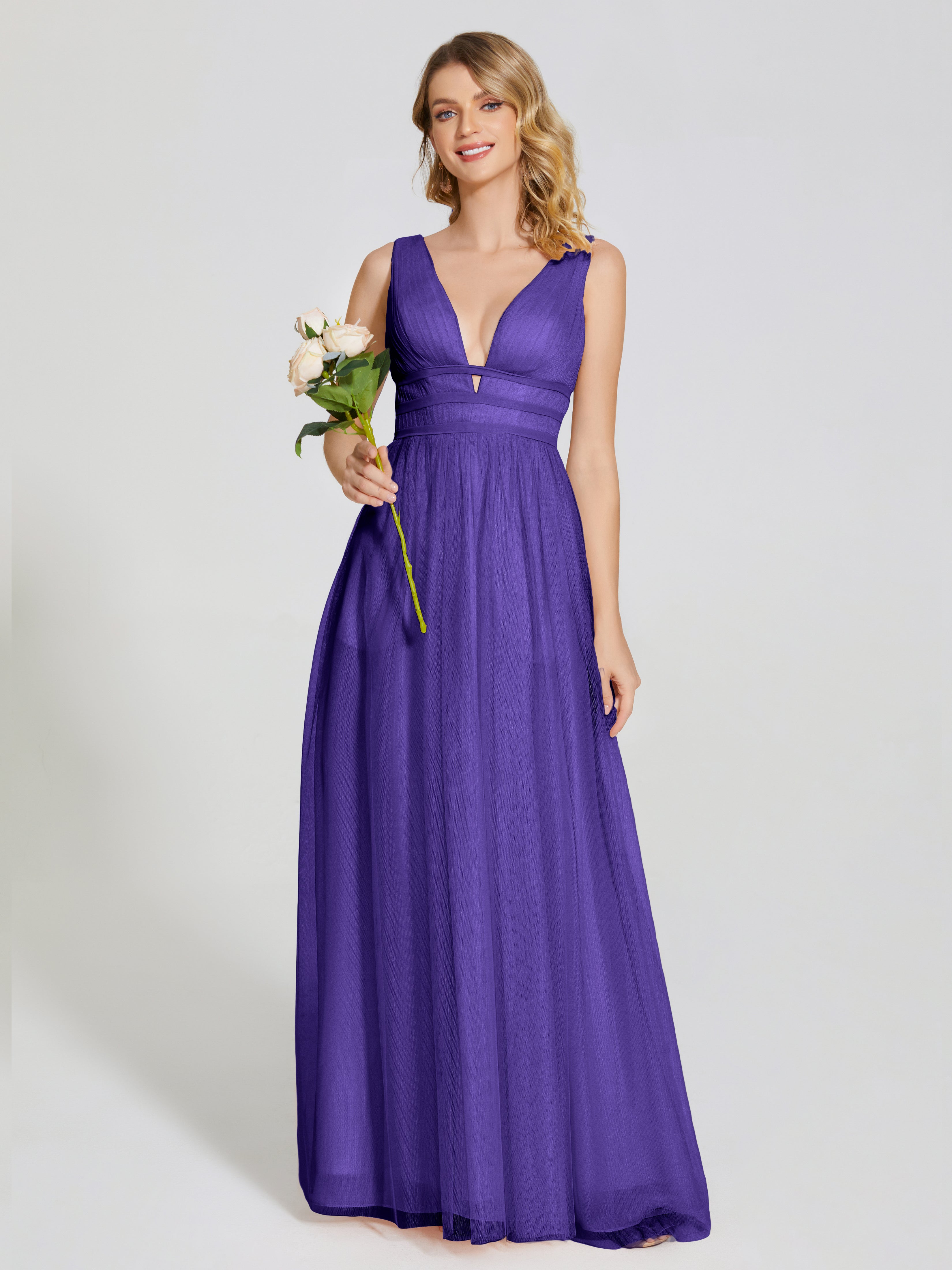 Robes De Demoiselle D'Honneur En Régence Bretelles Dos Nu Sexy Tulle Robe De Demoiselle D'Honneur