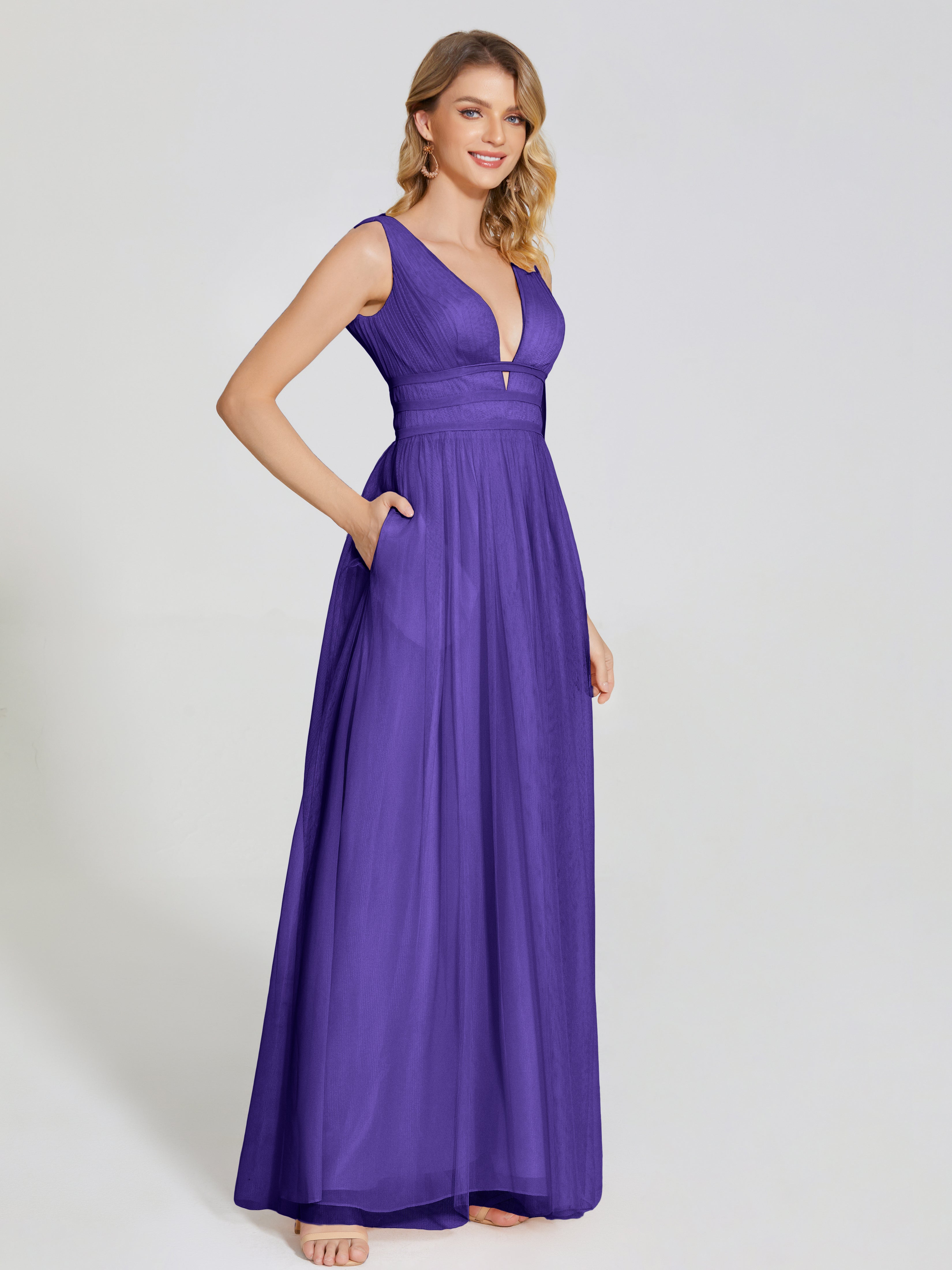 Robes De Demoiselle D'Honneur En Régence Bretelles Dos Nu Sexy Tulle Robe De Demoiselle D'Honneur