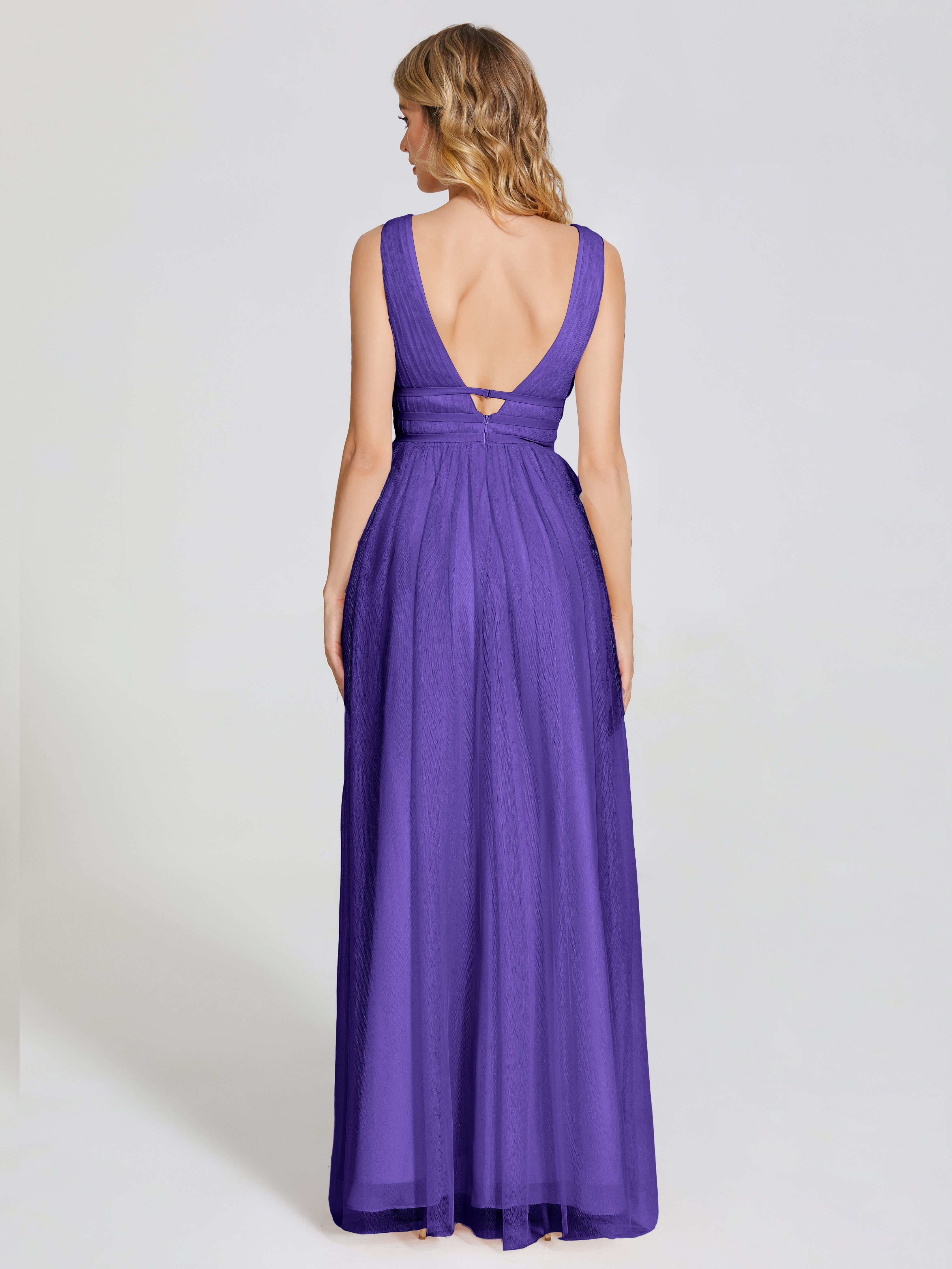 Robes De Demoiselle D'Honneur En Régence Bretelles Dos Nu Sexy Tulle Robe De Demoiselle D'Honneur