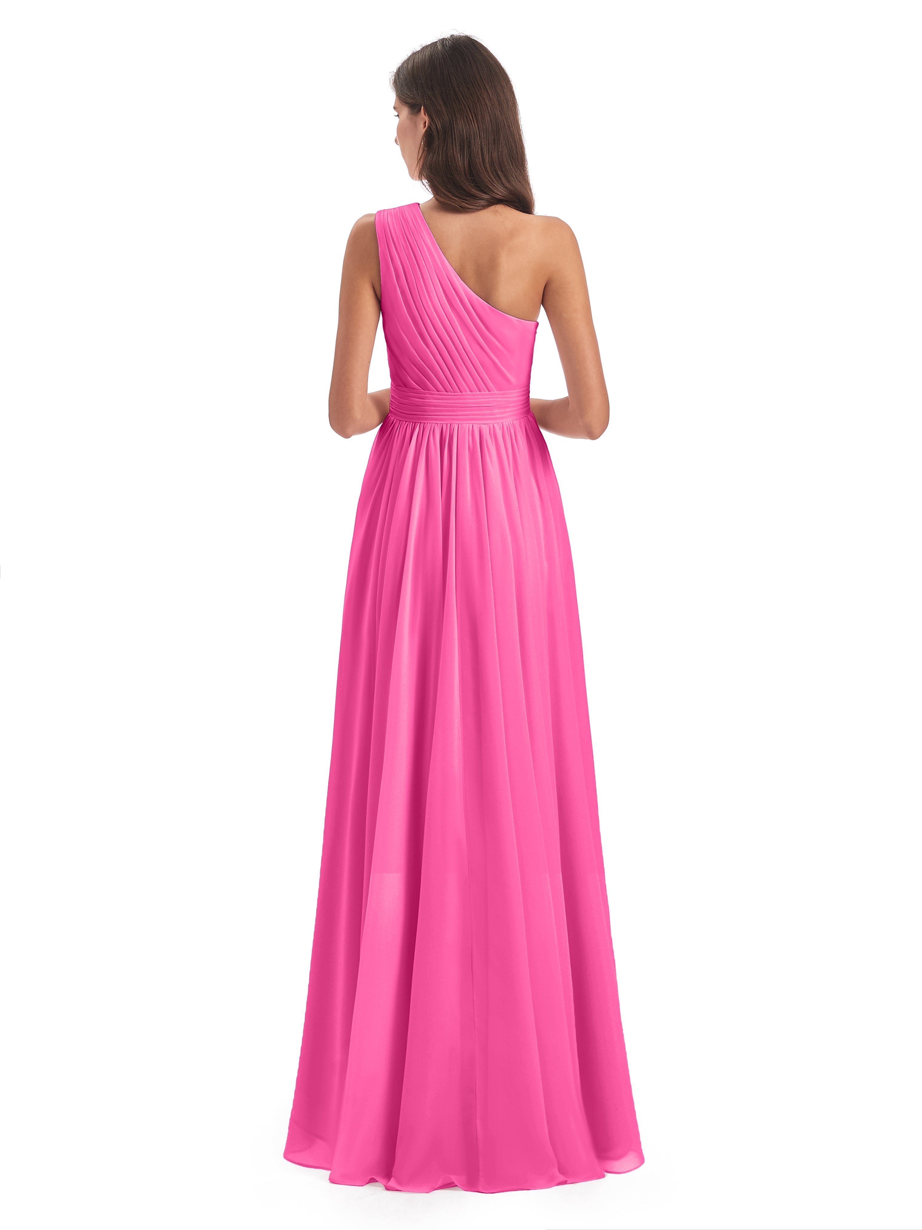 Robe Demoiselle D Honneur Azalée Asymétrique Seule-Épaule Mousseline Robes Demoiselle D'Honneur