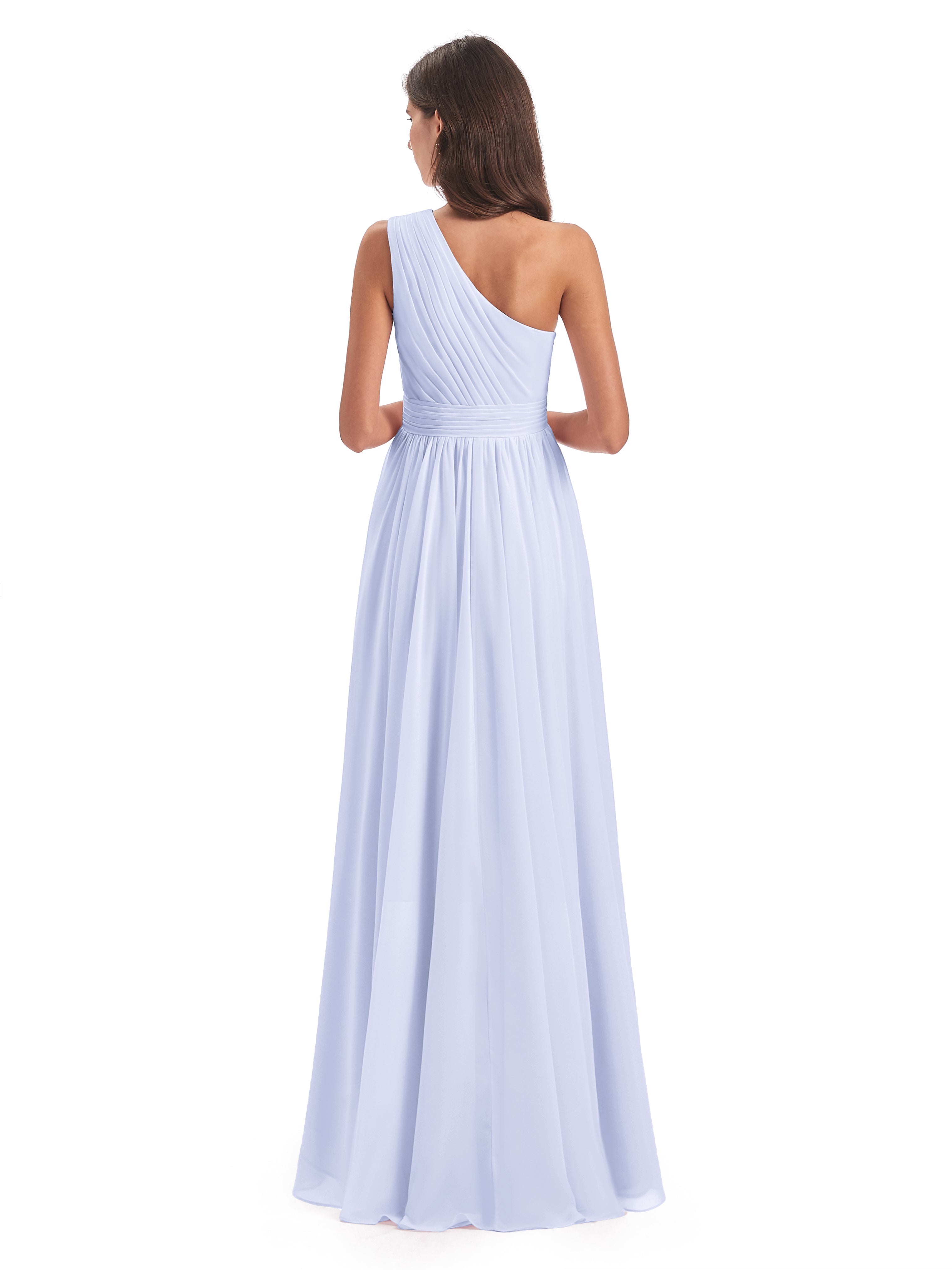 Robe De Demoiselle D'Honneur Lavande Asymétrique Seule-Épaule Mousseline Robes Demoiselle D'Honneur