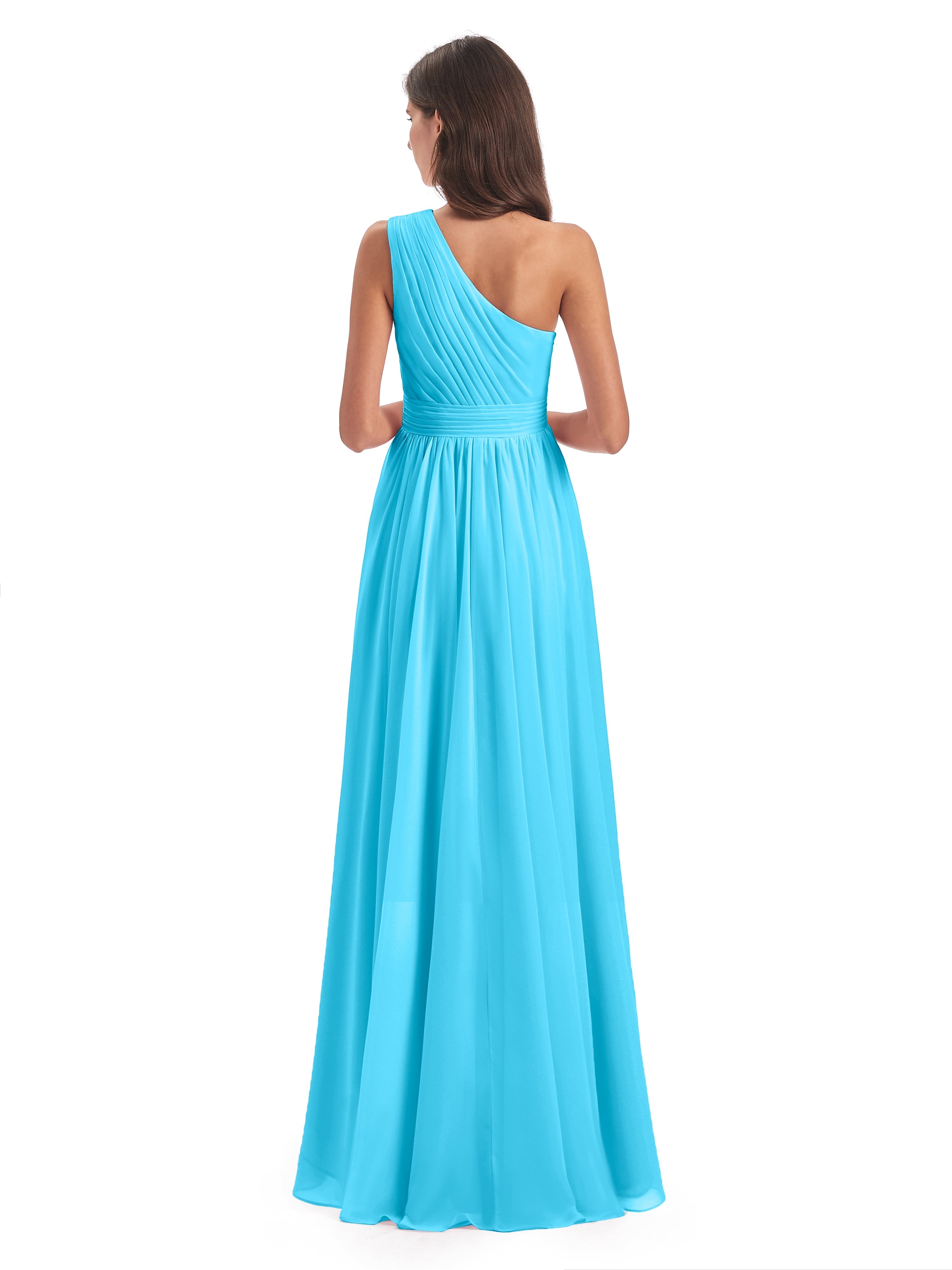 Robe De Demoiselle D'Honneur En Piscine Asymétrique Seule-Épaule Mousseline Robes Demoiselle D'Honneur