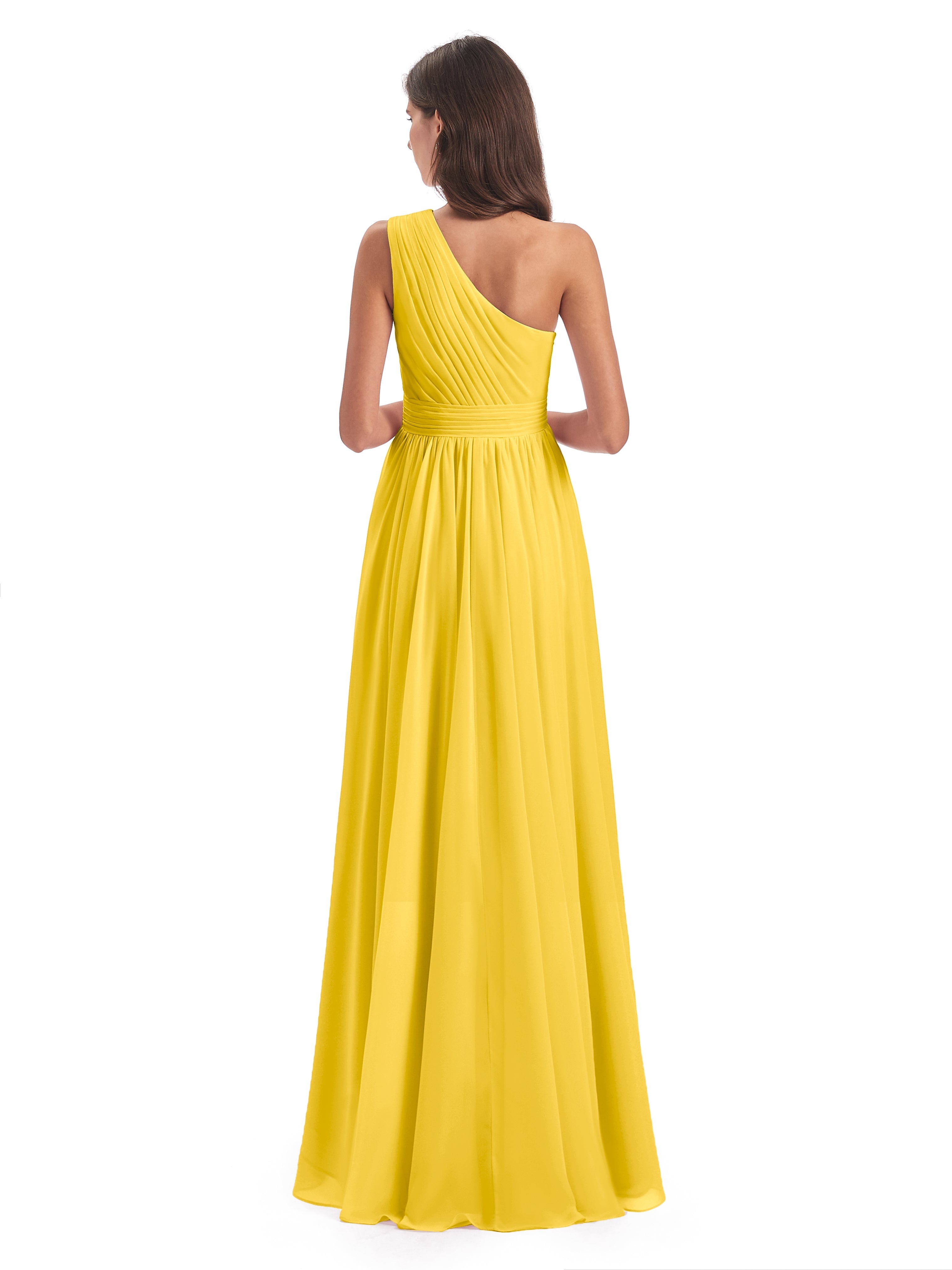 Robe De Demoiselle D'Honneur Souci Asymétrique Seule-Épaule Mousseline Robes Demoiselle D'Honneur