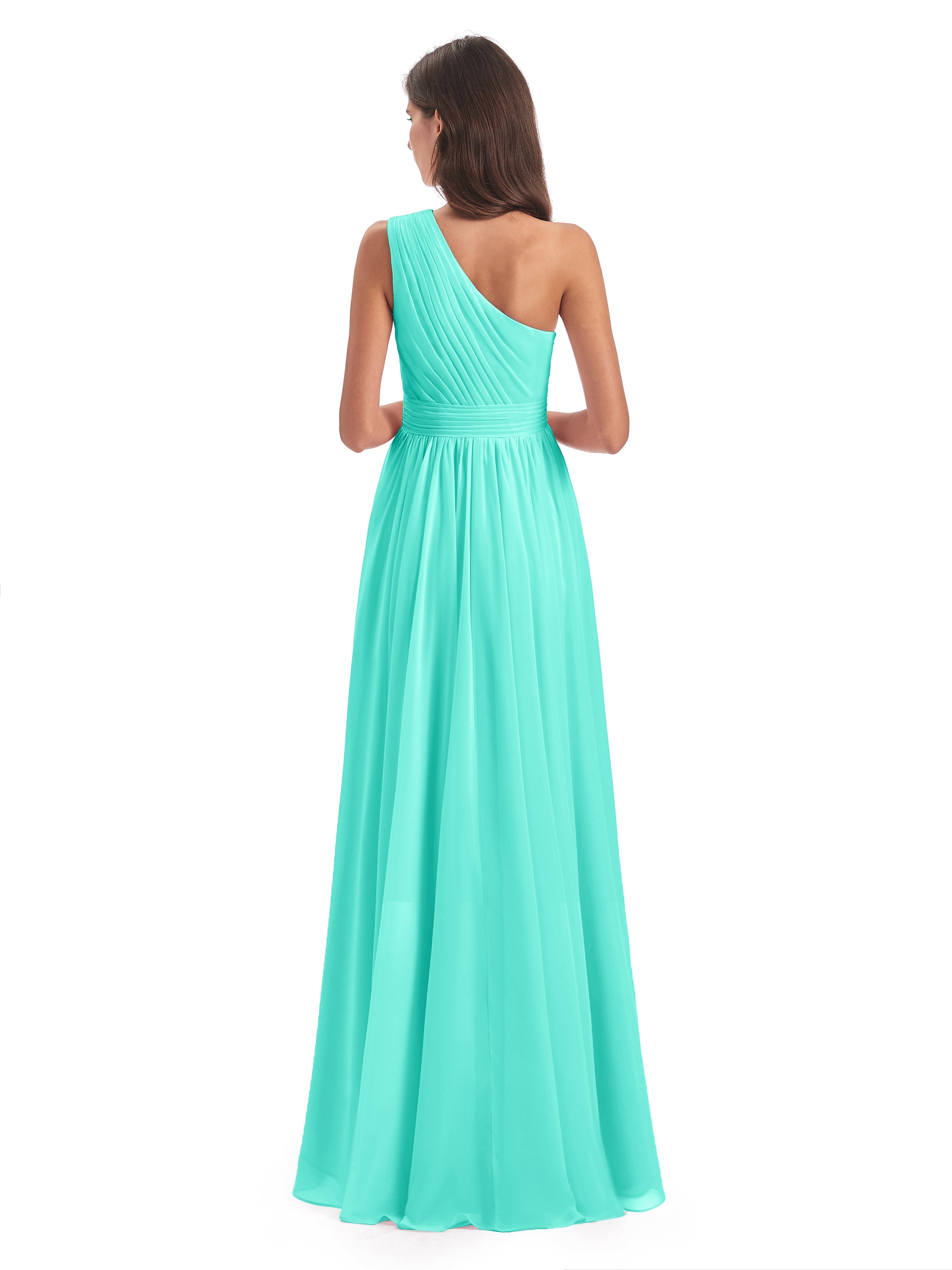 Robes De Demoiselle D'Honneur Spa Asymétrique Seule-Épaule Mousseline Robes Demoiselle D'Honneur