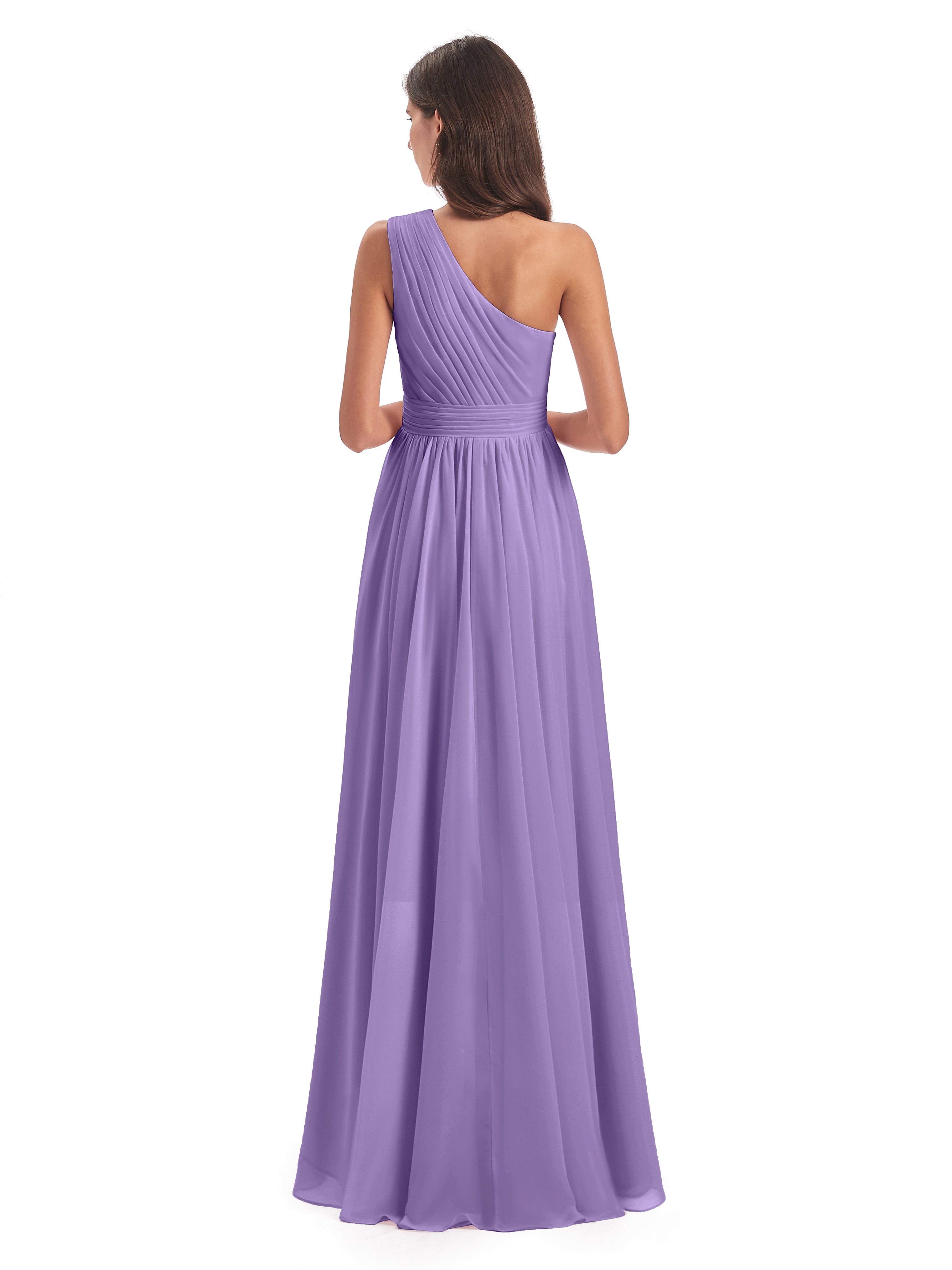 Robes De Demoiselle D'Honneur Tahiti Asymétrique Seule-Épaule Mousseline Robes Demoiselle D'Honneur